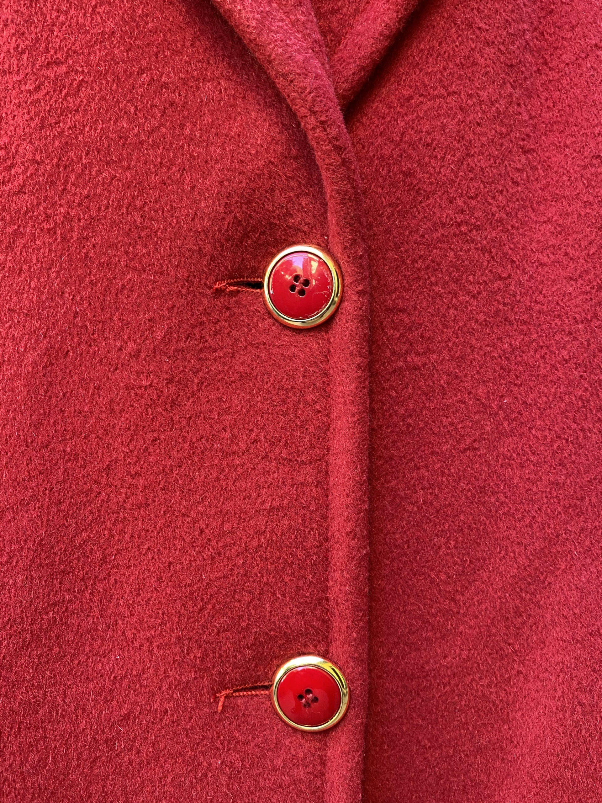 90s Coat Vintage/Vintage tailored red coat/Italian fashion coat mohair wool/Design red tailored coat Italy/Fashion jacket coat - immagine 6