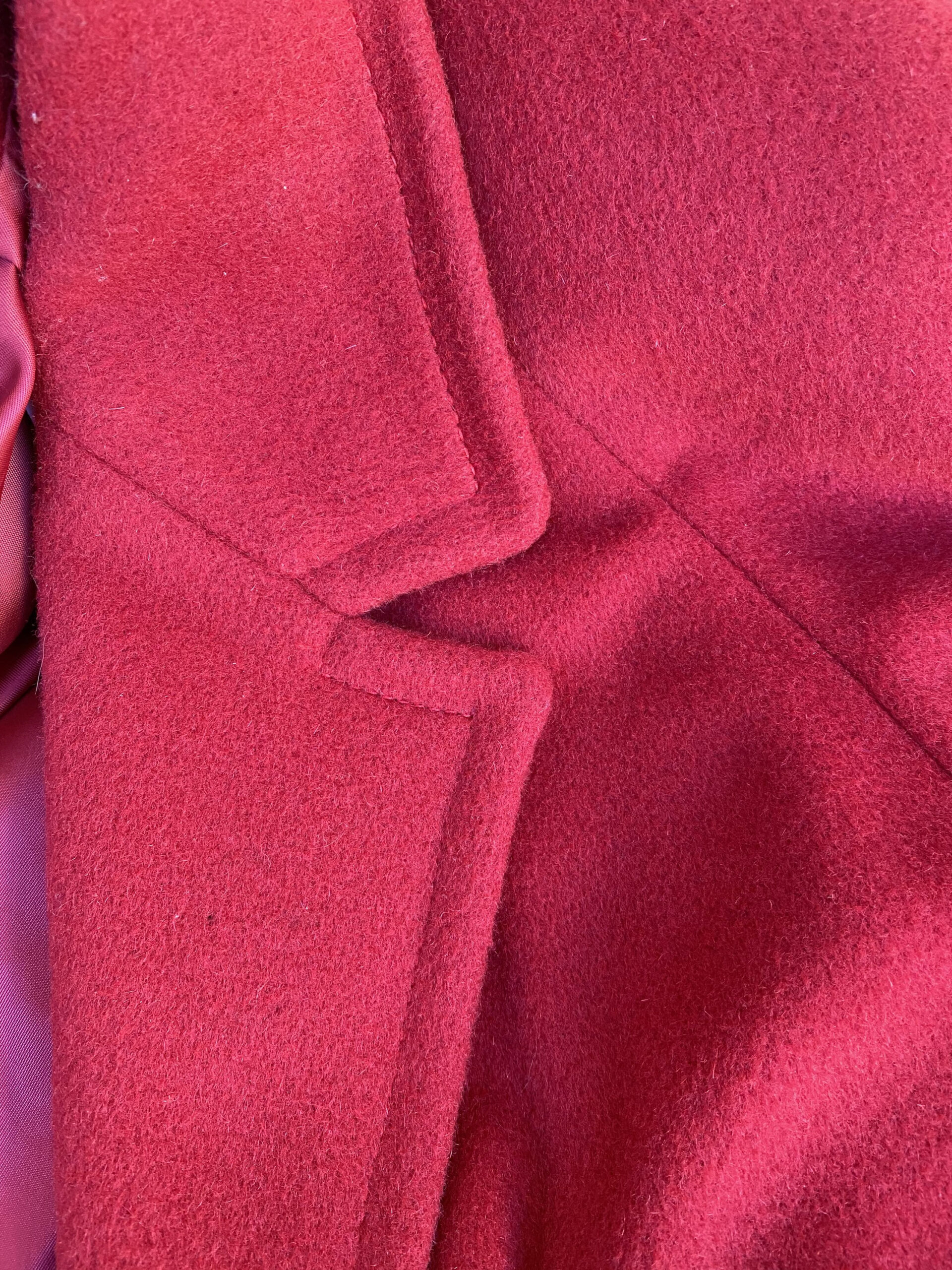 90s Coat Vintage/Vintage tailored red coat/Italian fashion coat mohair wool/Design red tailored coat Italy/Fashion jacket coat - immagine 7