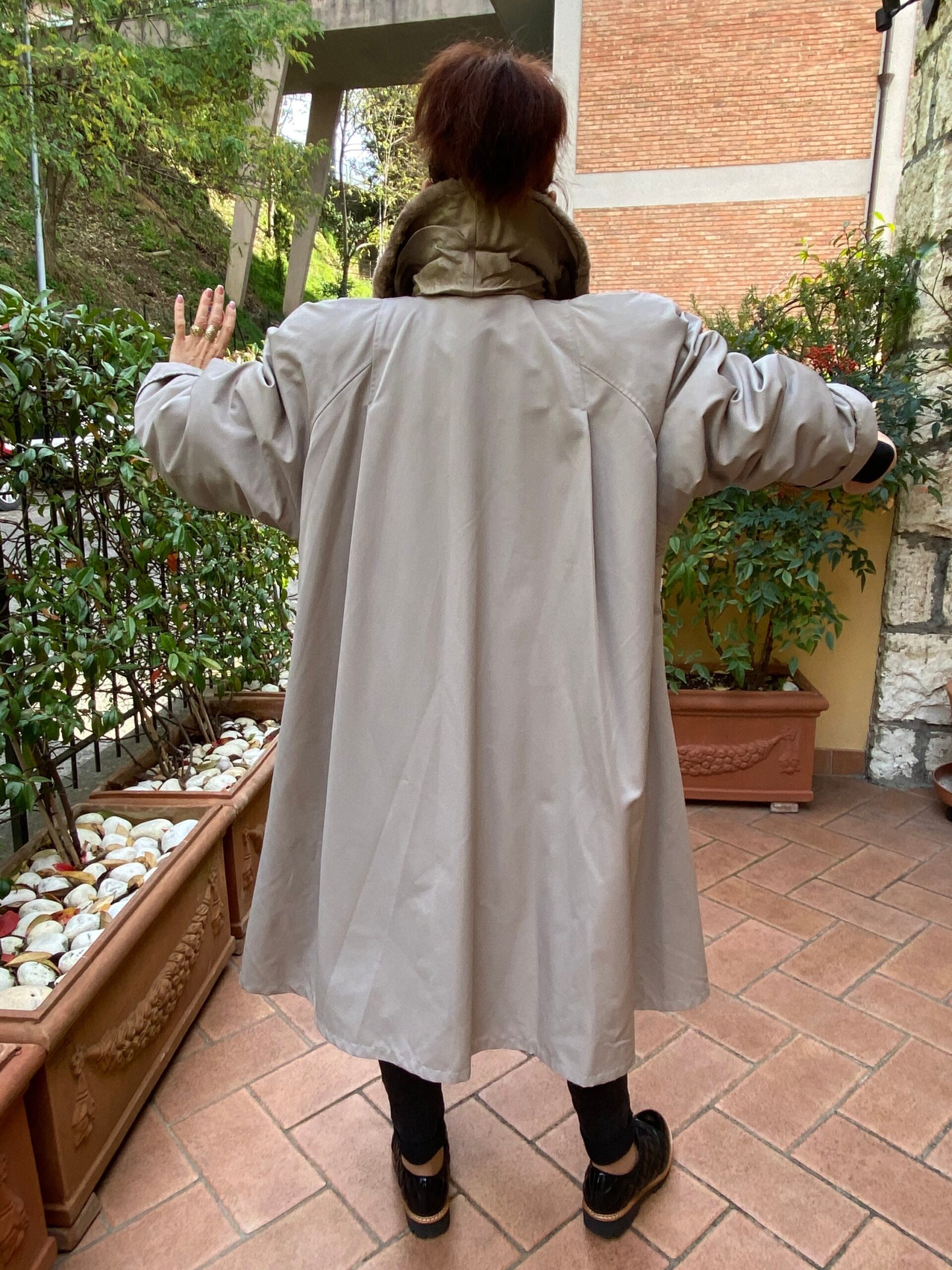 80s Vintage Coat rabbit fur/Vintage gray Landi fur coat/Italian fashion gray coat/Design coat Landi Italy/Fashion coat - immagine 3