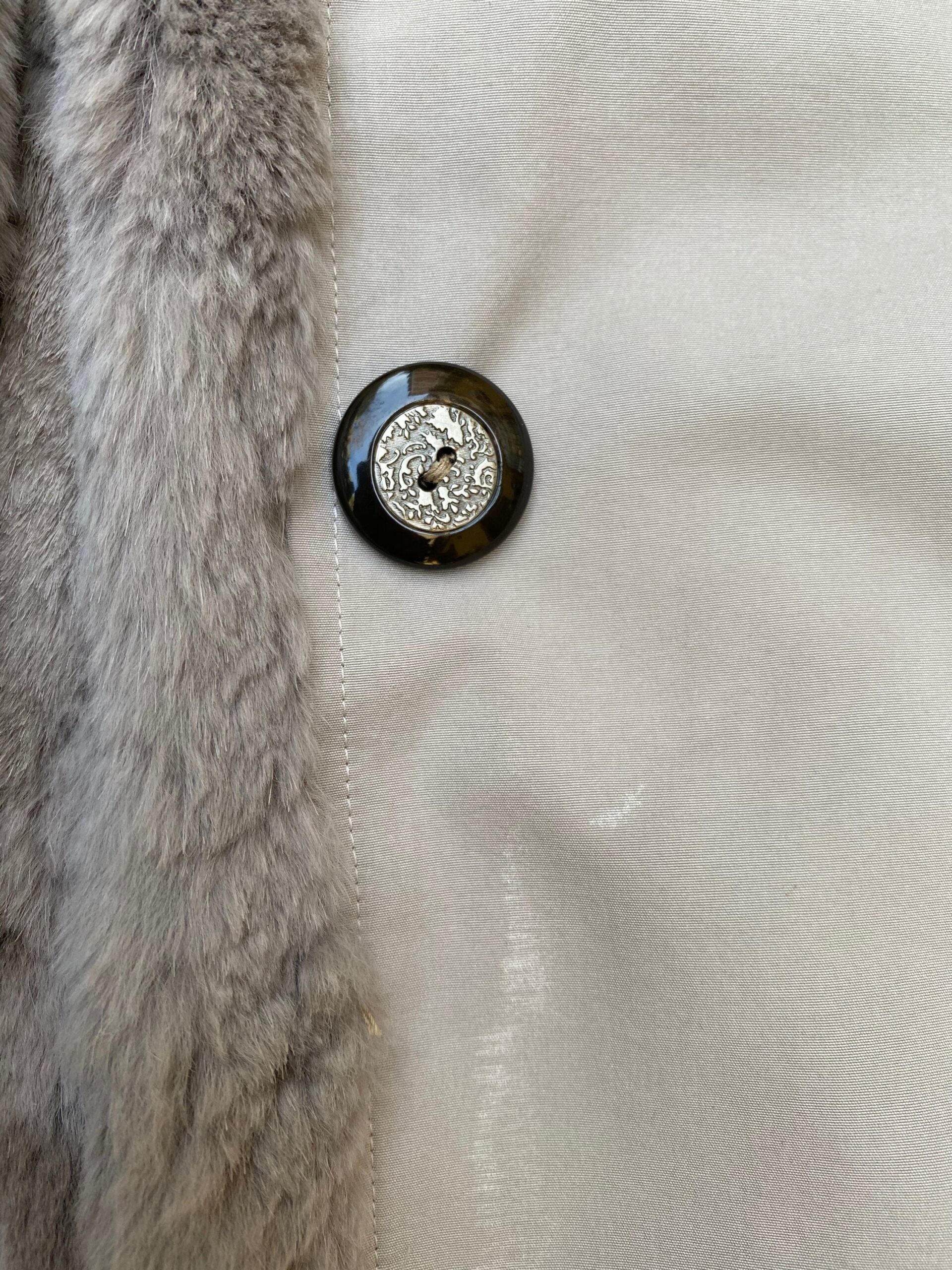 80s Vintage Coat rabbit fur/Vintage gray Landi fur coat/Italian fashion gray coat/Design coat Landi Italy/Fashion coat - immagine 8