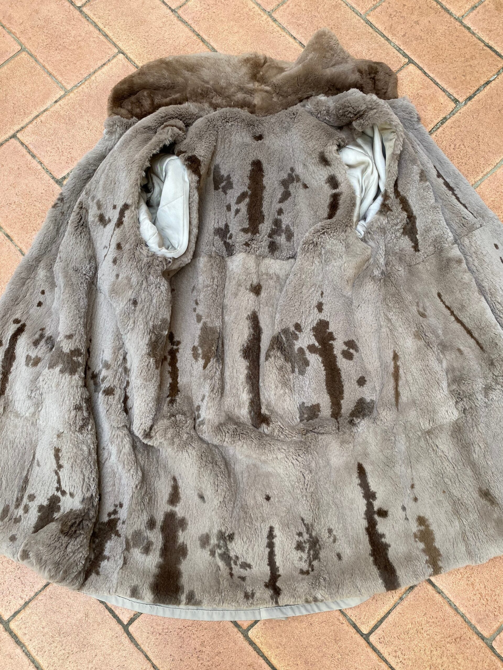 80s Vintage Coat rabbit fur/Vintage gray Landi fur coat/Italian fashion gray coat/Design coat Landi Italy/Fashion coat - immagine 10