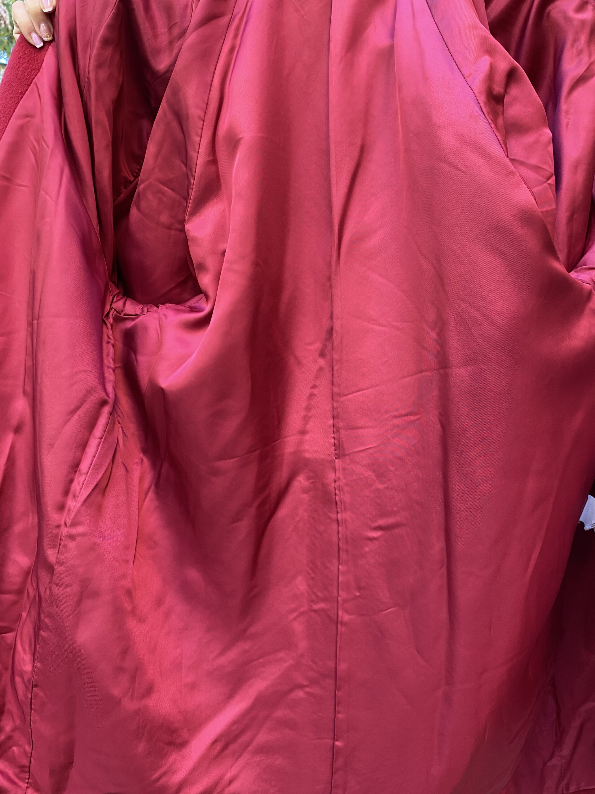 90s Coat Vintage/Vintage tailored red coat/Italian fashion coat mohair wool/Design red tailored coat Italy/Fashion jacket coat - immagine 8