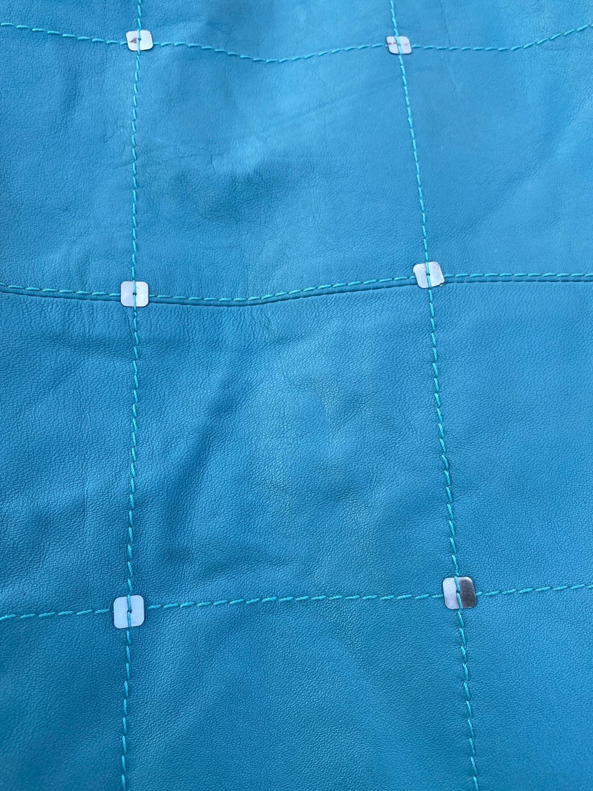 90s Vintage leather skirt Iceberg/Gorna in pelle Iceberg/Leather Skirt/Blue skirt leather/Luxury skirt leather - immagine 3