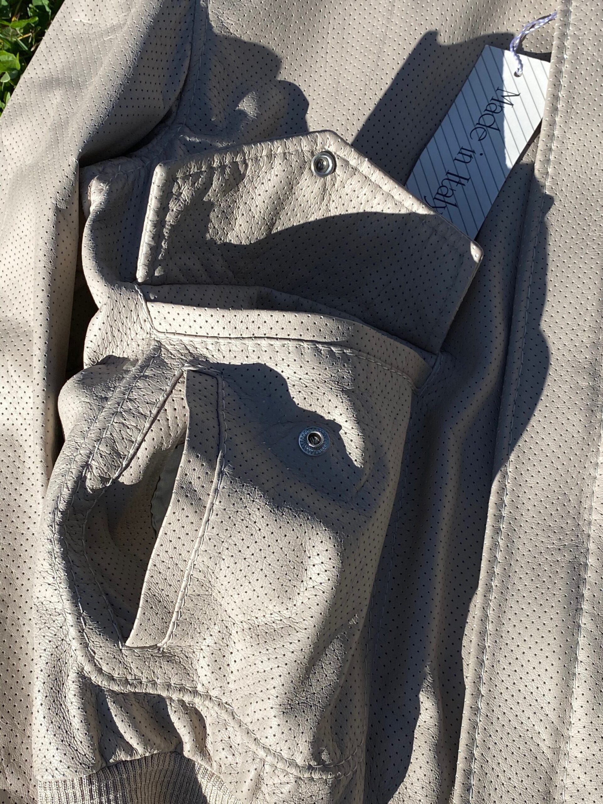 90s Vintage Jacket leather M Cortecci/Gray jacket/Design Jacket Cortecci/Leather jacket Cortecci/Bomber leather - immagine 5
