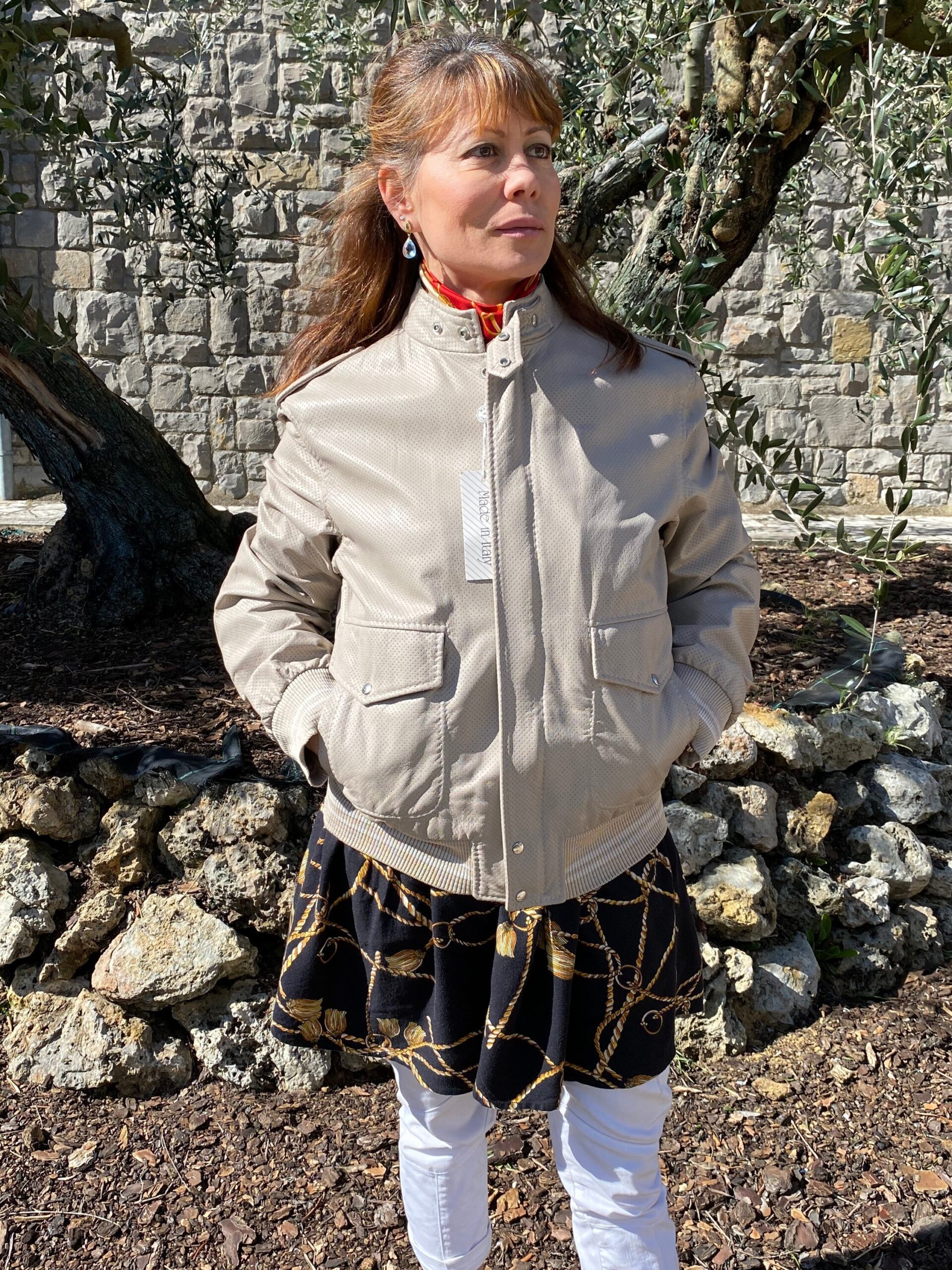 90s Vintage Jacket leather M Cortecci/Gray jacket/Design Jacket Cortecci/Leather jacket Cortecci/Bomber leather - immagine 9