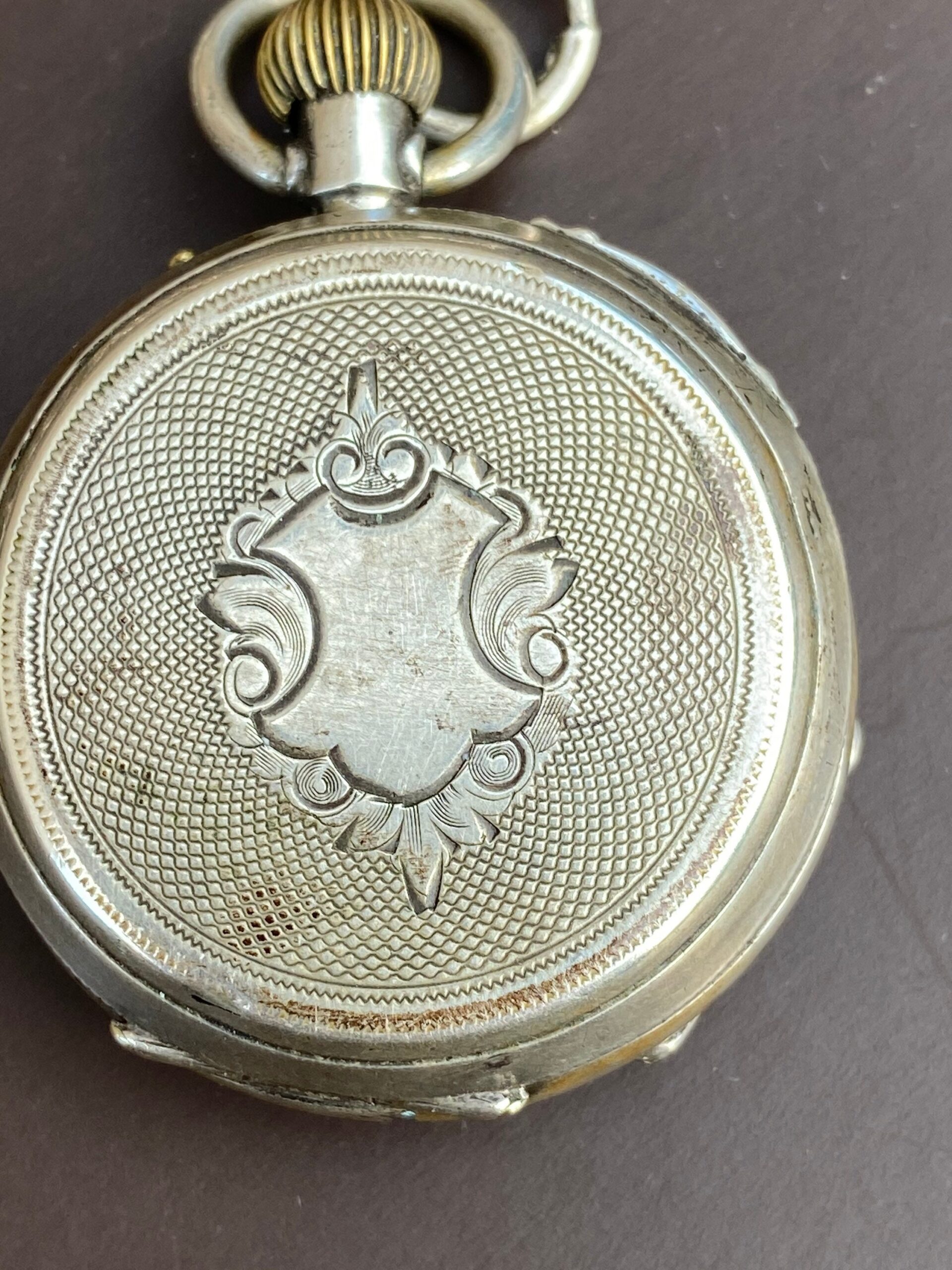 50s Victorian pocket watch Remontoir Cylindre Dix Rubis silver Robert Geneve/Vintage Remontoir pocket watch - immagine 2