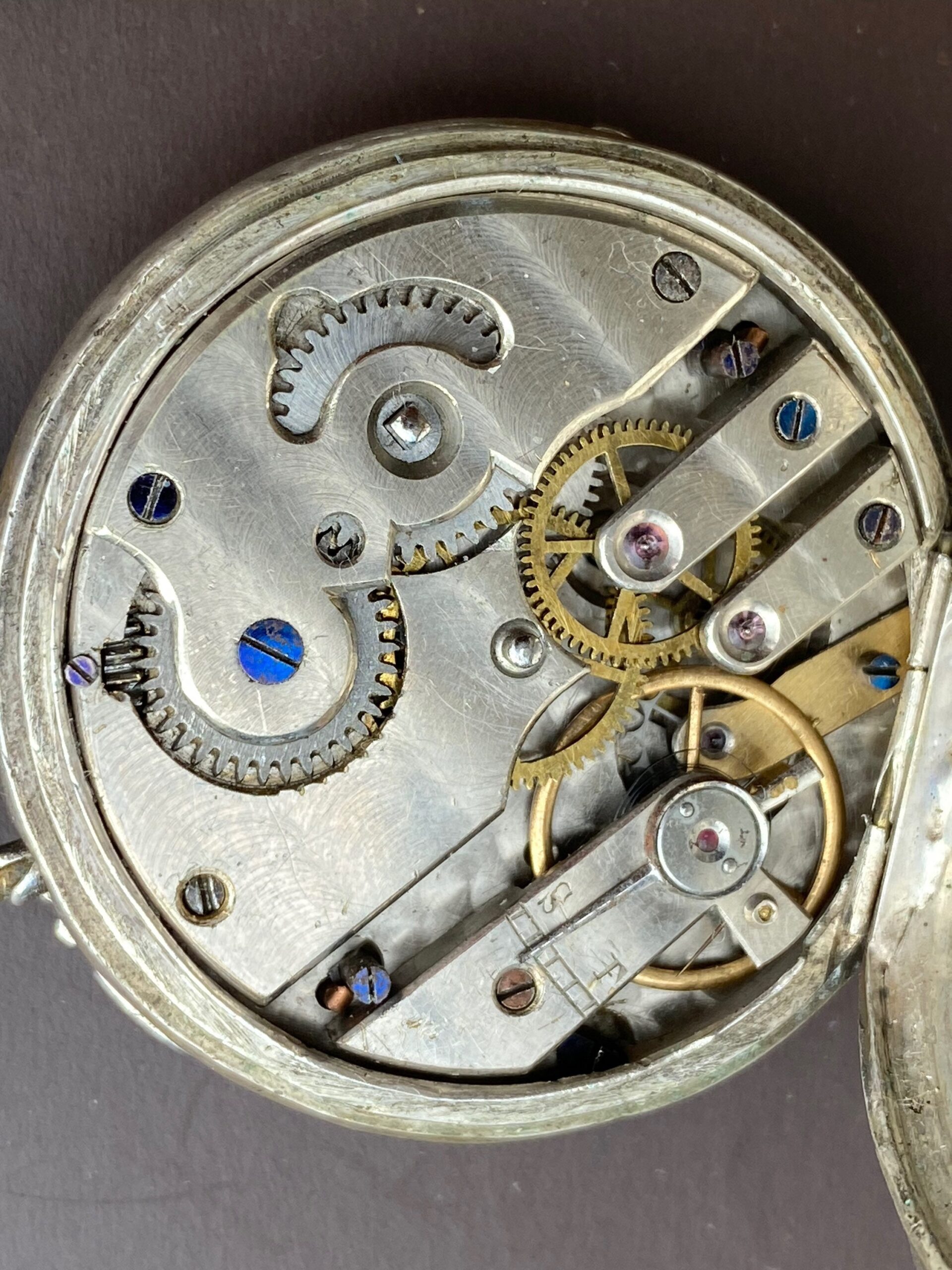 50s Victorian pocket watch Remontoir Cylindre Dix Rubis silver Robert Geneve/Vintage Remontoir pocket watch - immagine 9