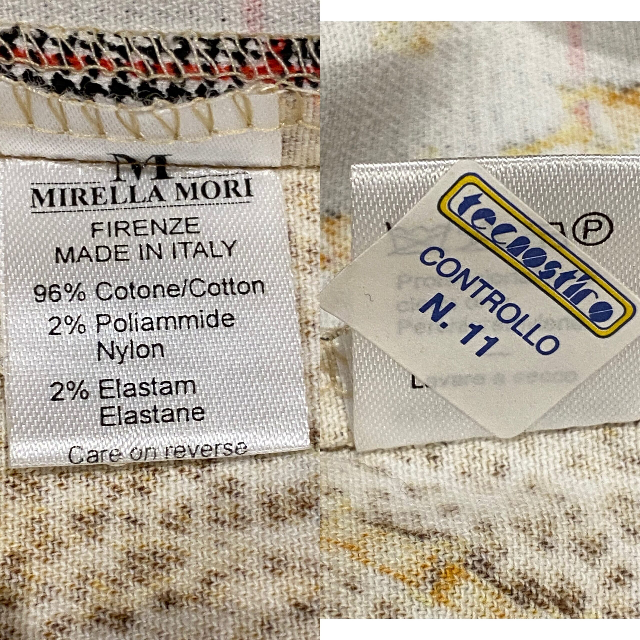 90s pants Fashion Mirella Mori/Design pants Florence Italy/yellow gray cotton pants/Animal print pants Mirella Mori - immagine 9