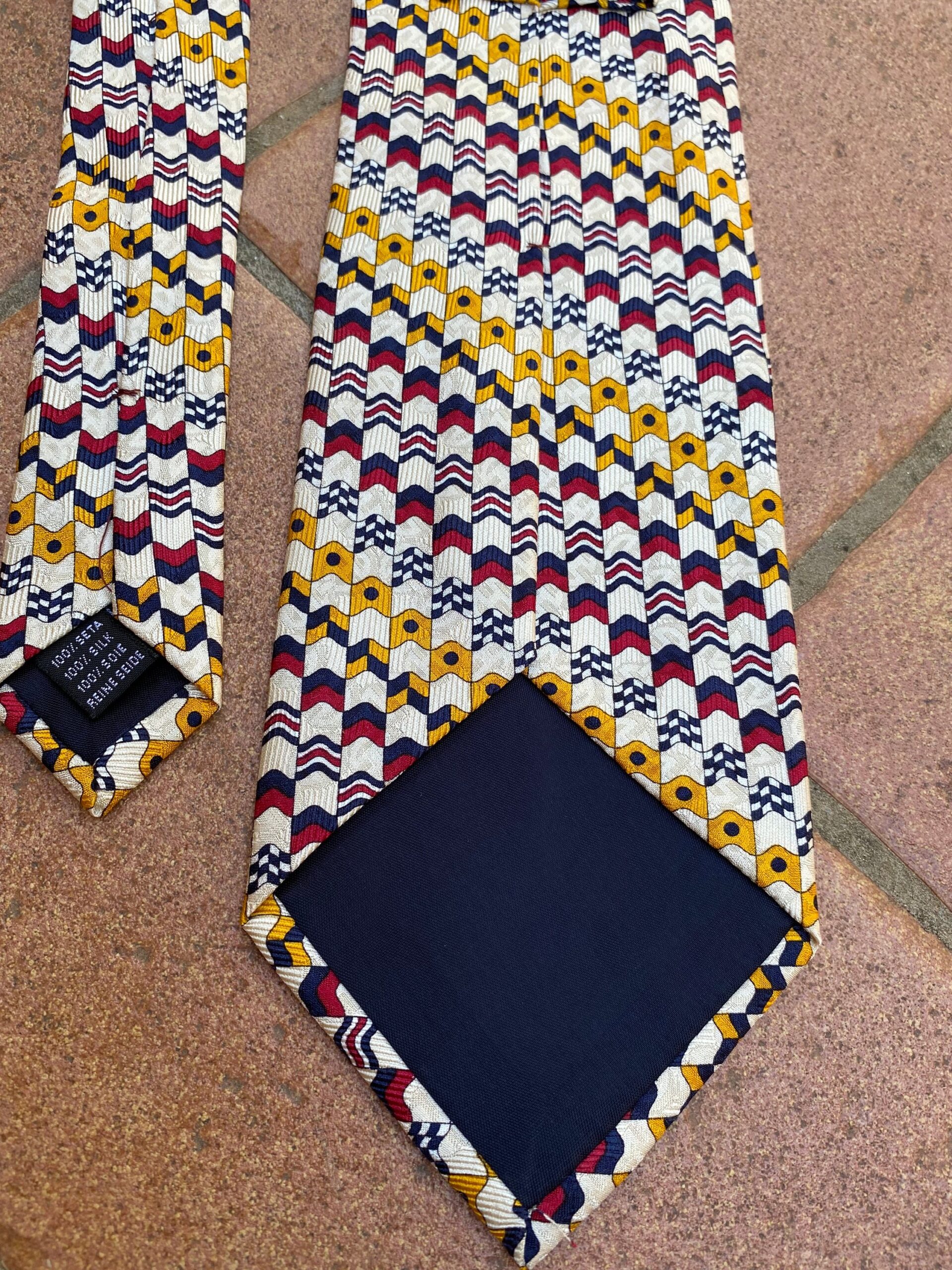 90s Tie Celine/Fashion multicolor silk tie vintage/Design tie Celine/Celine vintage silk tie - immagine 9