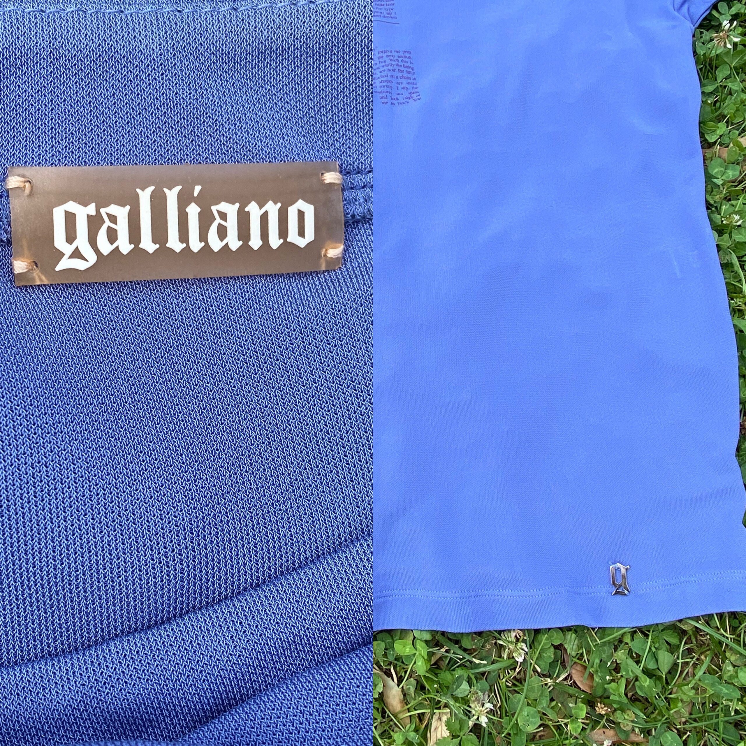 90s Blouse Galliano/Top Design Galliano/Blue dolce vita Galliano/Design shirt Galliano/Maglietta Galliano - immagine 8