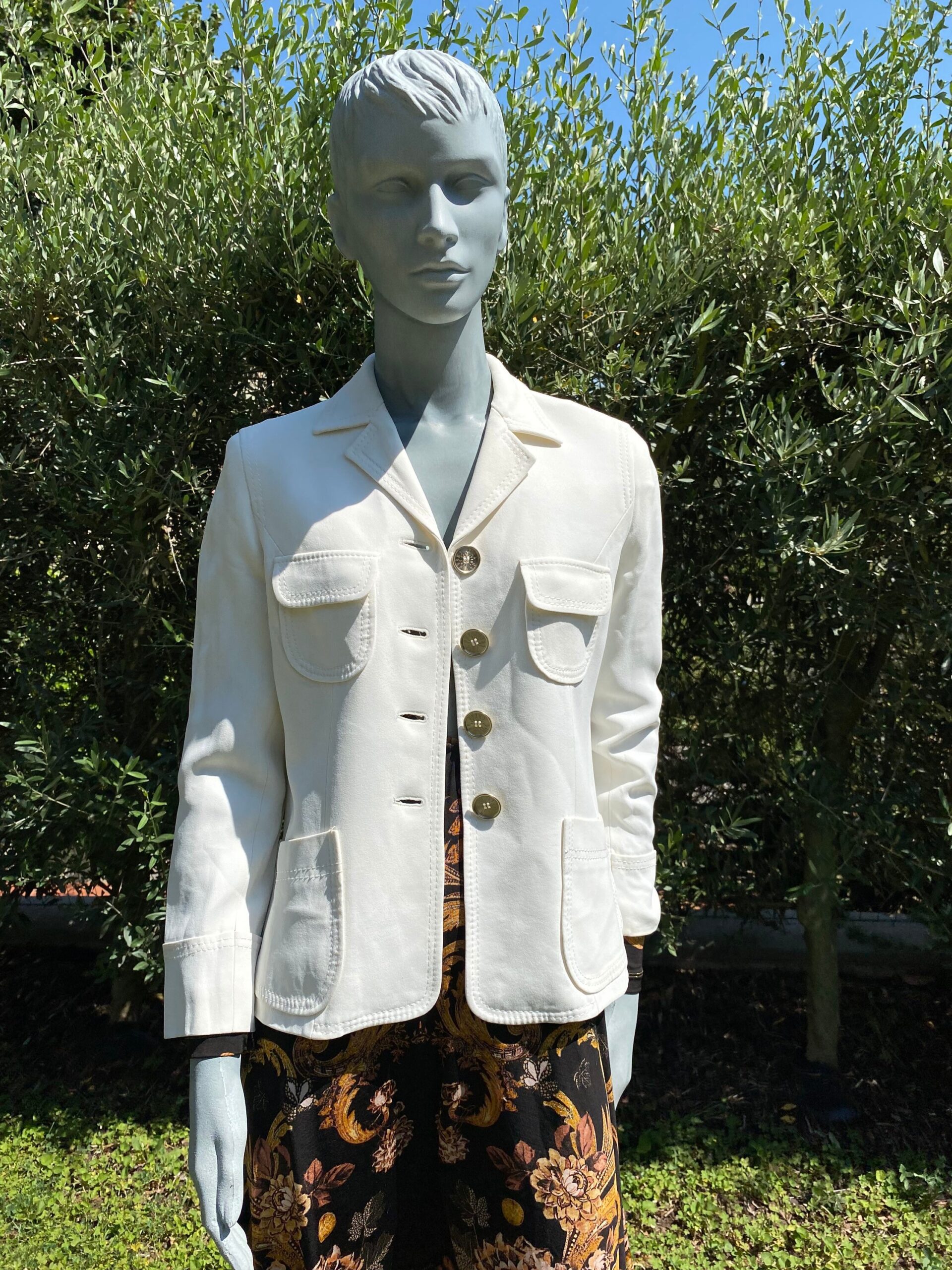 90s Moschino Jacket Vintage/White jacket By Moschino/Moschino jacket vintage/White Moschino jacket/Design jacket By Moschino - immagine 2