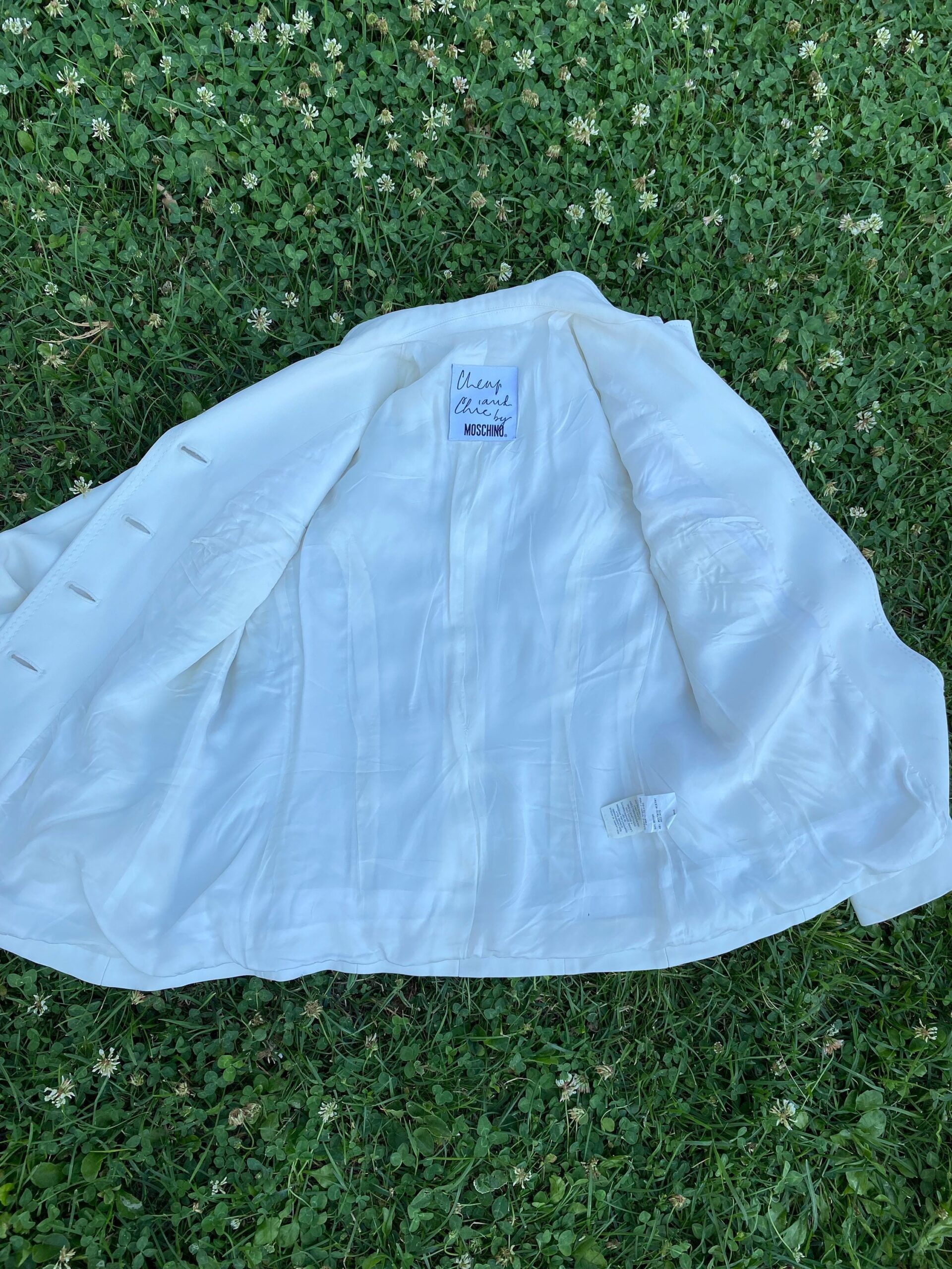90s Moschino Jacket Vintage/White jacket By Moschino/Moschino jacket vintage/White Moschino jacket/Design jacket By Moschino - immagine 10