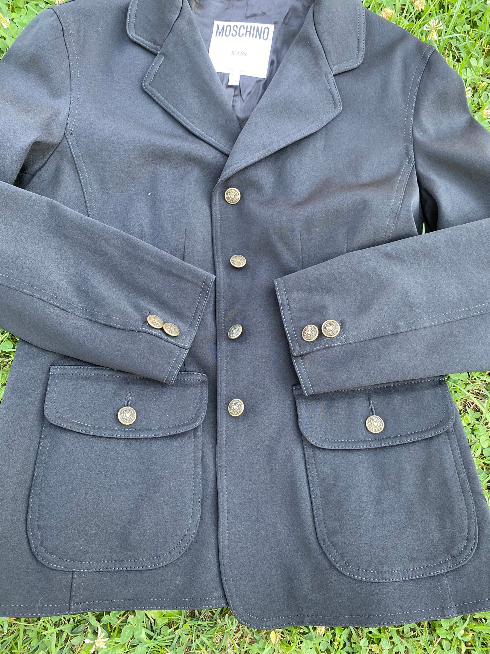90s Moschino Jacket Vintage/Black jacket By Moschino/Moschino jacket vintage/Black Moschino jacket/Design jacket By Moschino - immagine 5