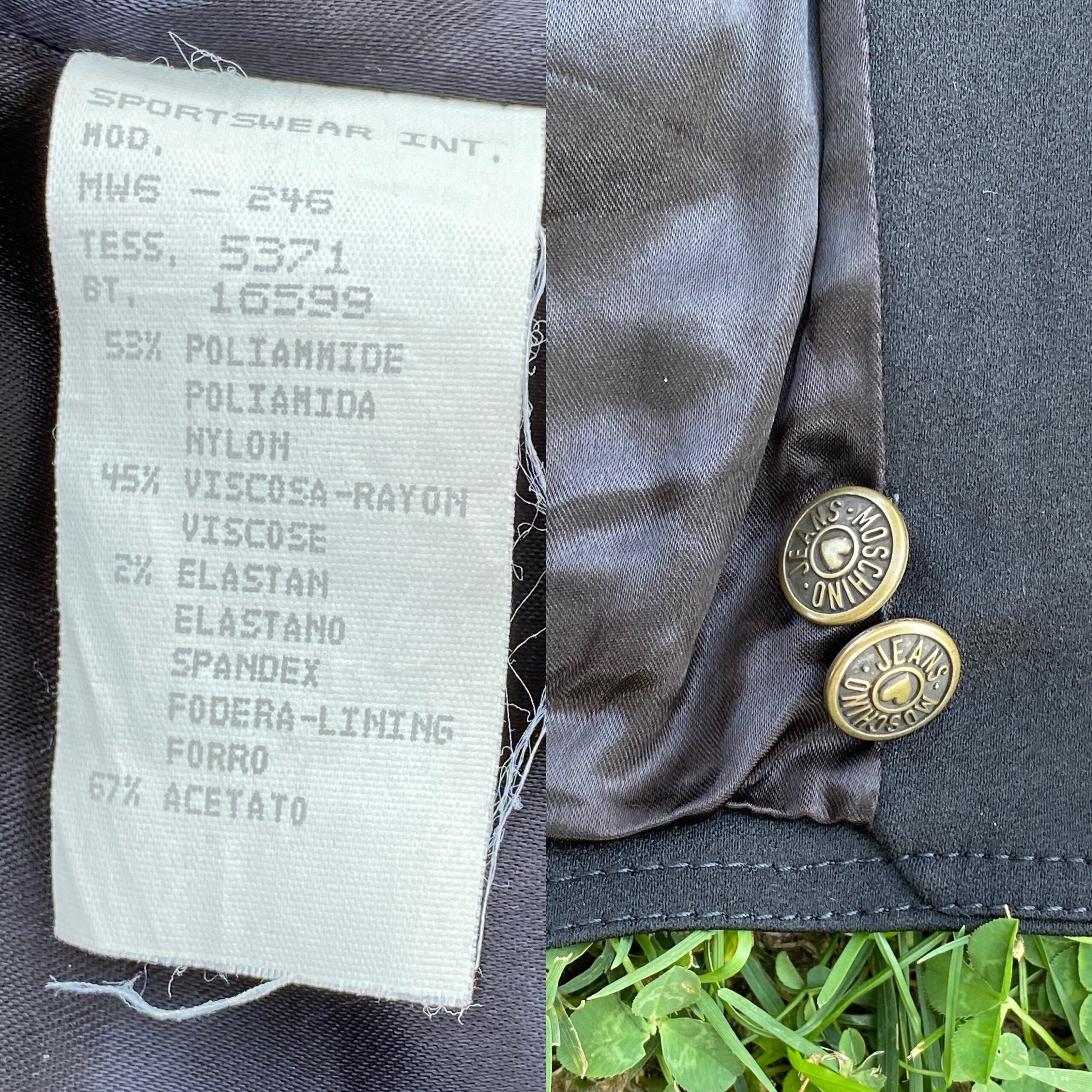 90s Moschino Jacket Vintage/Black jacket By Moschino/Moschino jacket vintage/Black Moschino jacket/Design jacket By Moschino - immagine 9