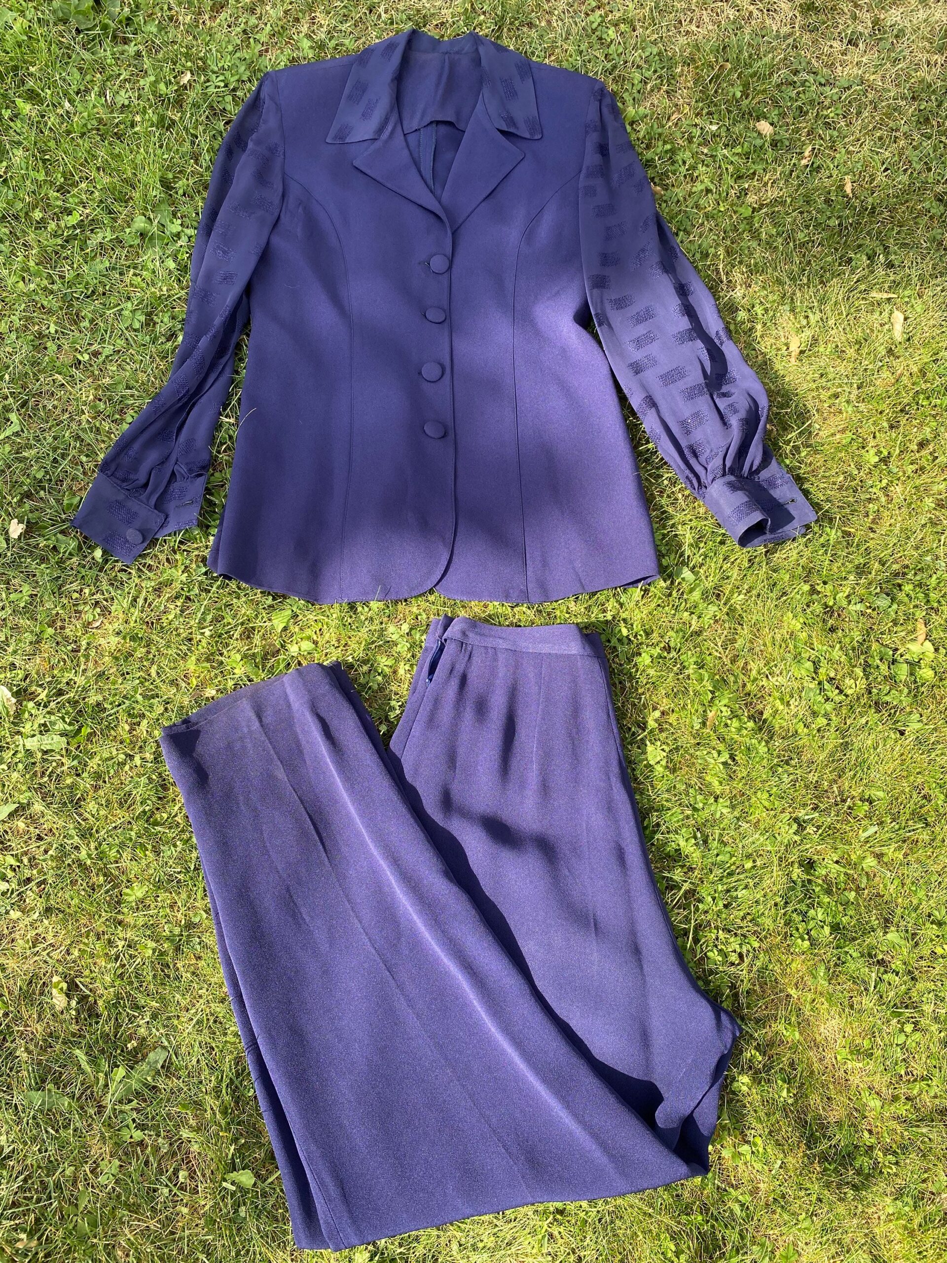 90s Vintage suit PG/Vintage set/Vintage blue suit/Design set jacket, trousers/Blue suit jacket pants