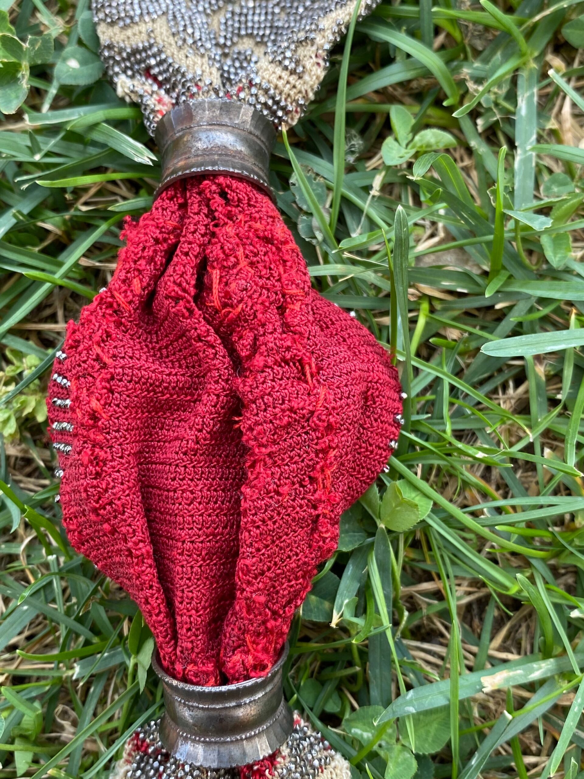 1840-1860 Vintage Miser bags America and England/Red bag miser/Victorian coin purse knit/Stingy 1840-1860 - immagine 5