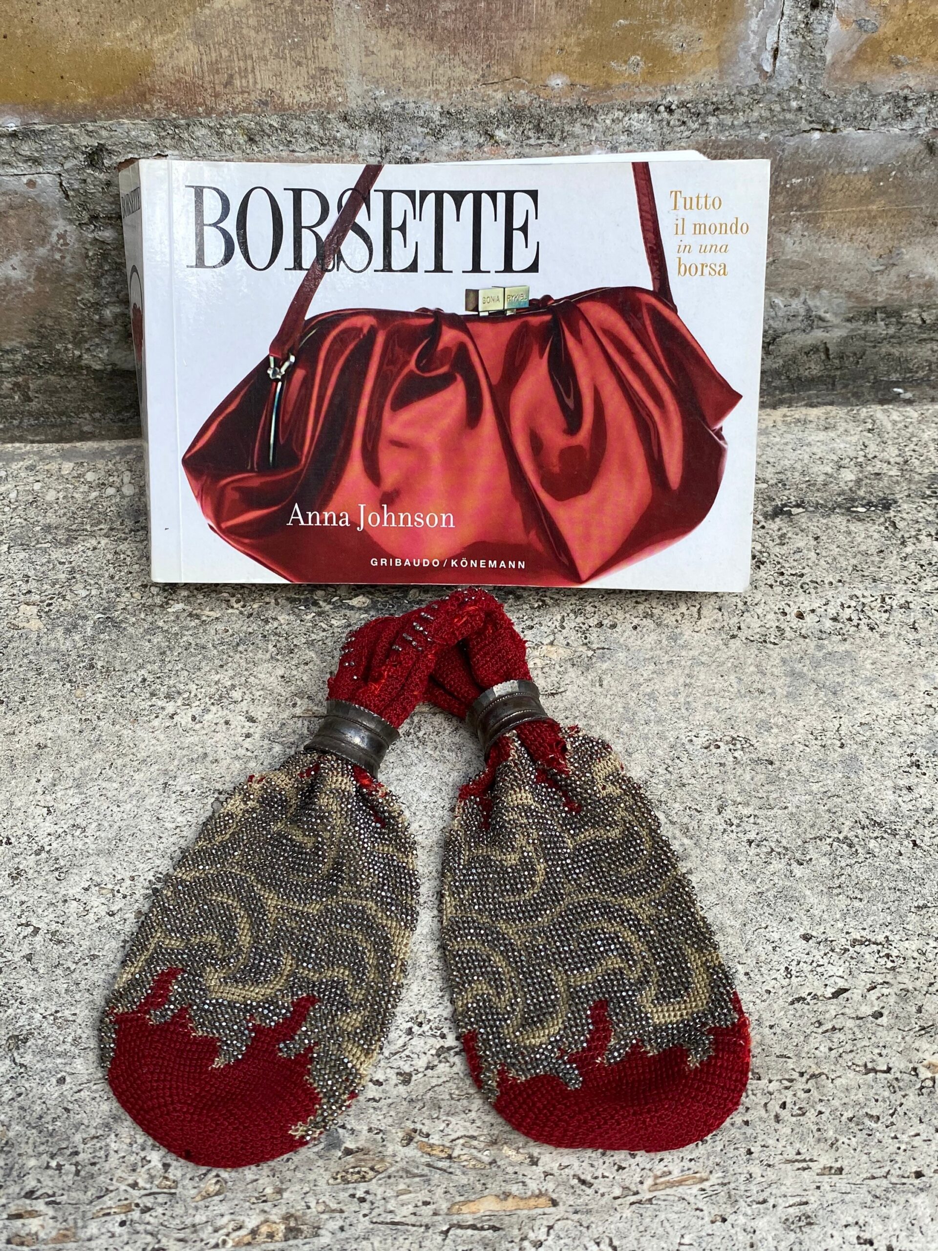 1840-1860 Vintage Miser bags America and England/Red bag miser/Victorian coin purse knit/Stingy 1840-1860 - immagine 7