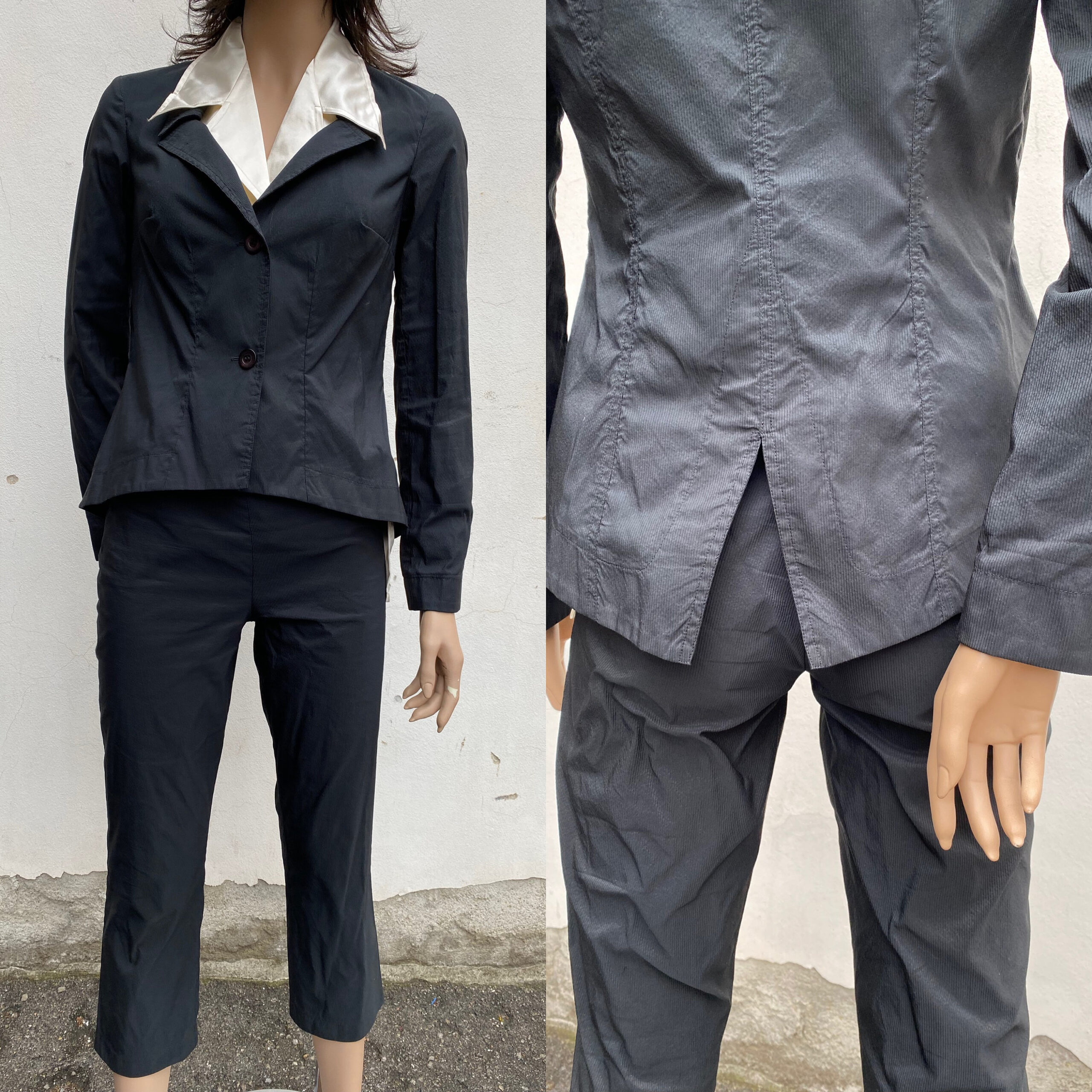 90s Vintage suit Liviana Conti/Vintage set/Black suit for vintage women/Design set pants jacket/Black suit jacket pants - immagine 9
