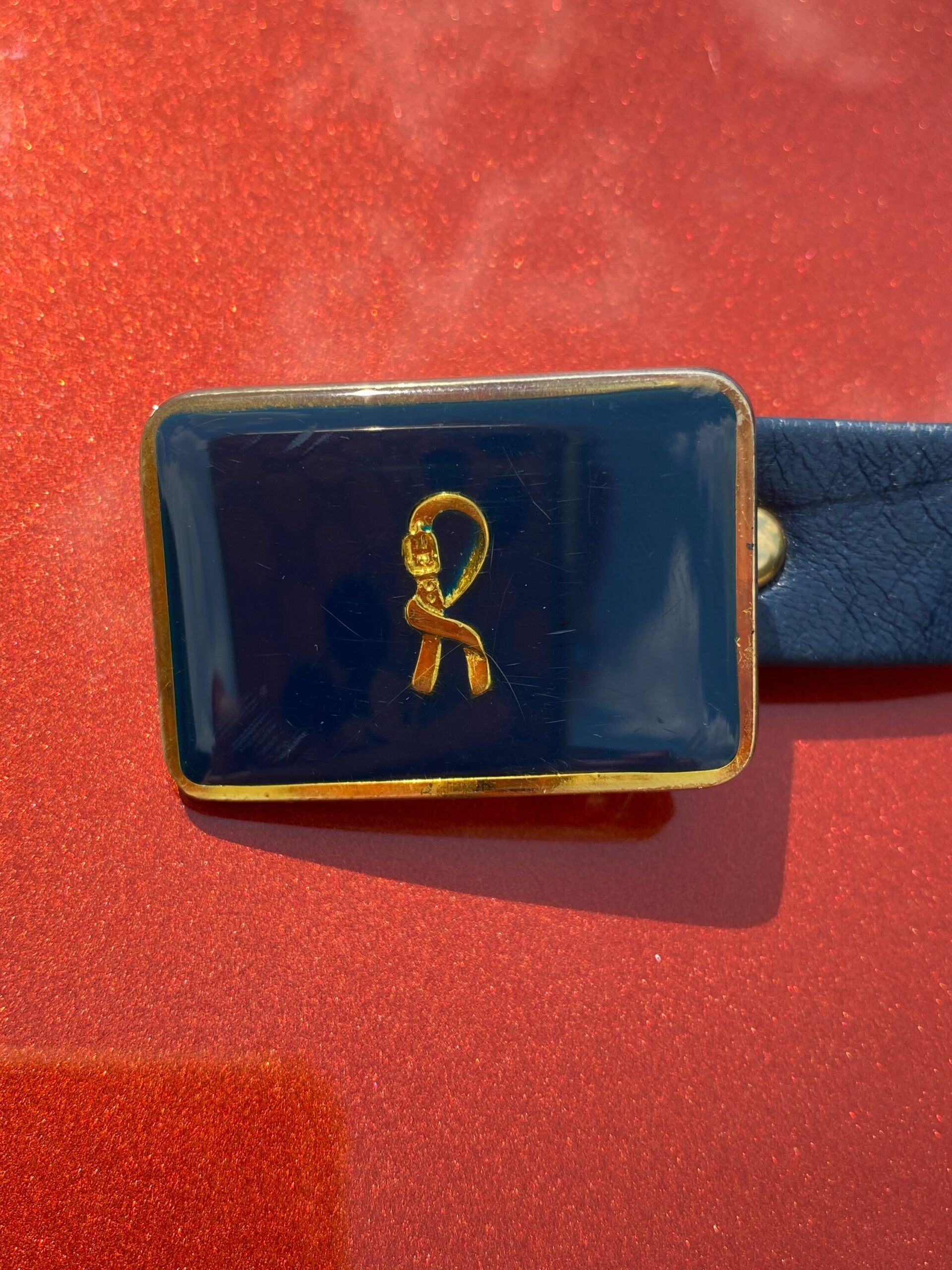 60s Vintage authentic belt Roberta Di Camerino/Blue belt leather/Cintura Roberta Di Camerino vintage/Fashion design rare belt - immagine 3