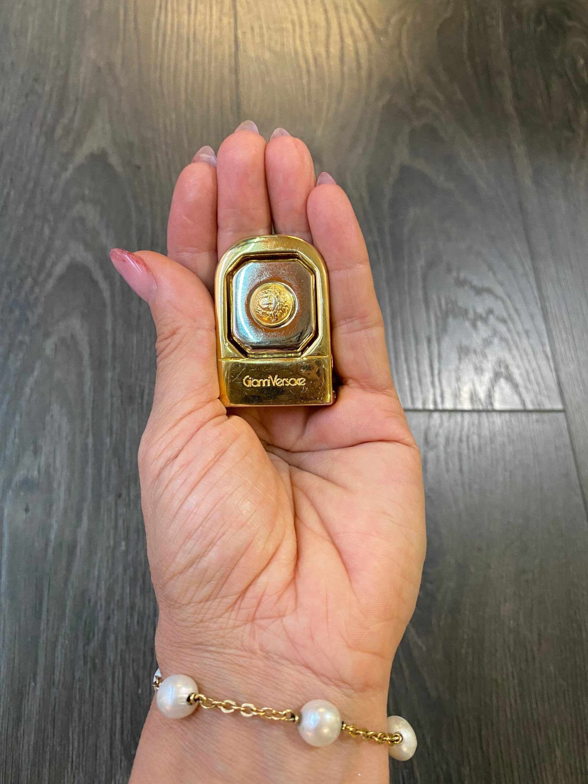 80s Vintage buckle belt Gianni Versace/Gold buckle belt/Design buckle Versace Medusa/Gianni Versace buckle - immagine 6