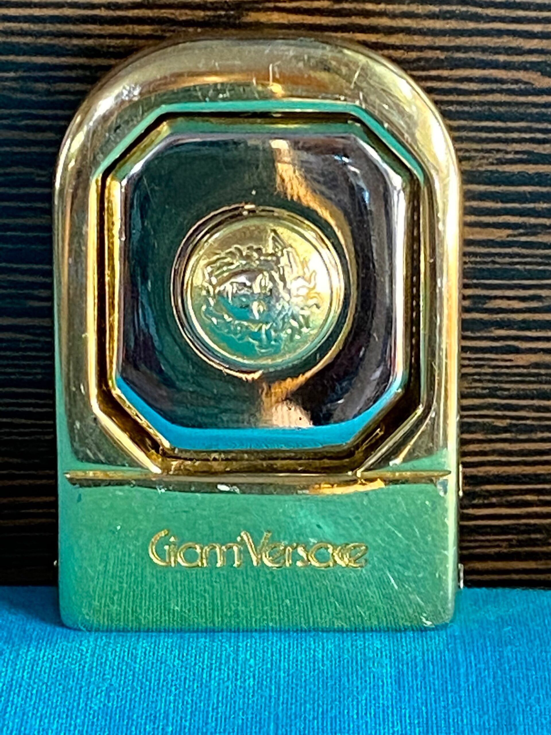 80s Vintage buckle belt Gianni Versace/Gold buckle belt/Design buckle Versace Medusa/Gianni Versace buckle - immagine 5