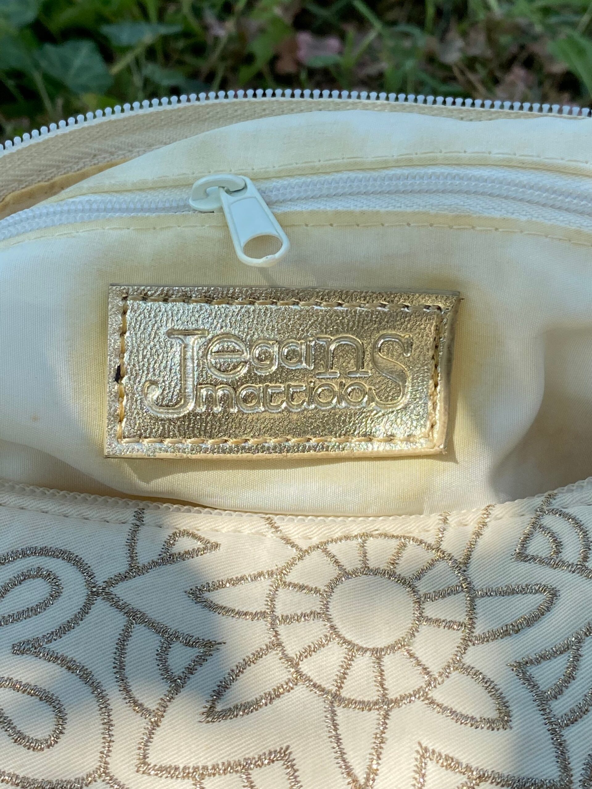 90s vintage Clutch Gai Mattiolo Jeans/White silver Clutch nylon/Handbag Gai Mattiolo/Design Clutch - immagine 8