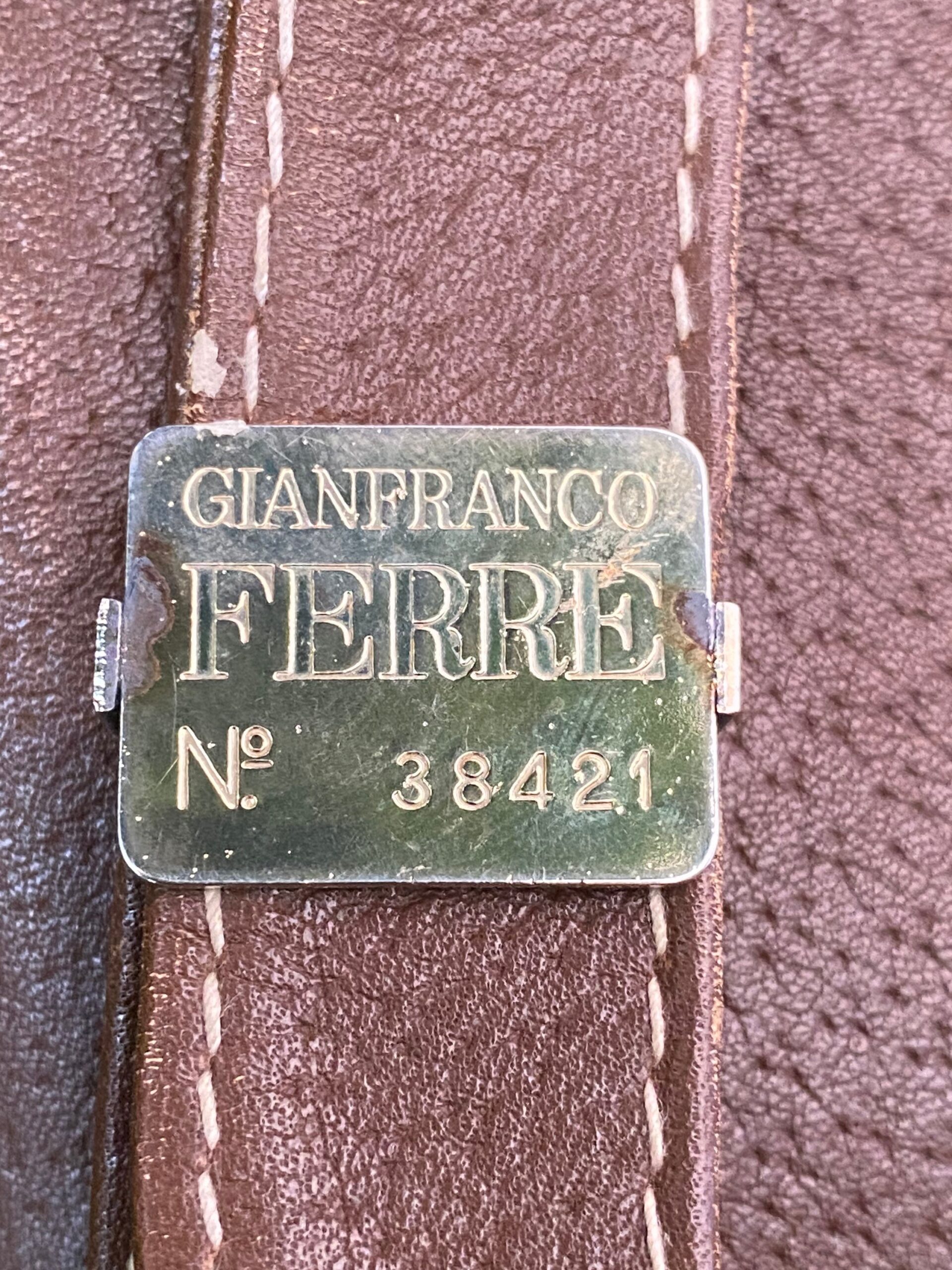 90s Vintage shoulderbag Gianfranco Ferre/Craftsman bag GFF/Brown bag leather/Office bag Ferre/Shoulderbag Ferre N 38421/Borsa Ferre - immagine 5