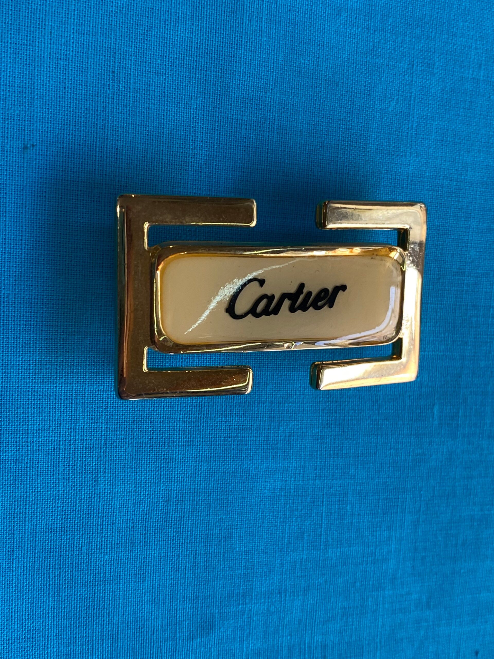 60s Vintage buckle for belt Cartier/Gold ivory buckle belt/Design buckle Cartier/Cartier buckle - immagine 8