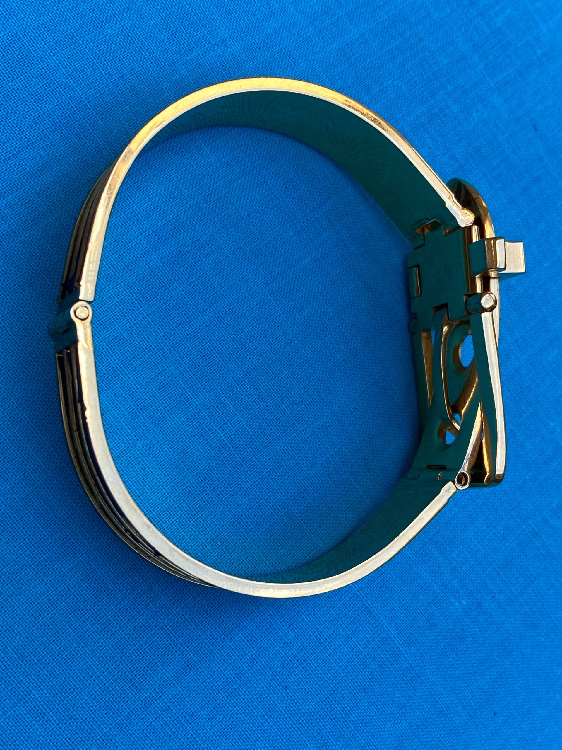 60s Vintage bracelet Scatel Italy/Gold brown bracelet/Bracelet Italy Florence/Bracelet vintage Scatel/Fashion bracelet - immagine 4