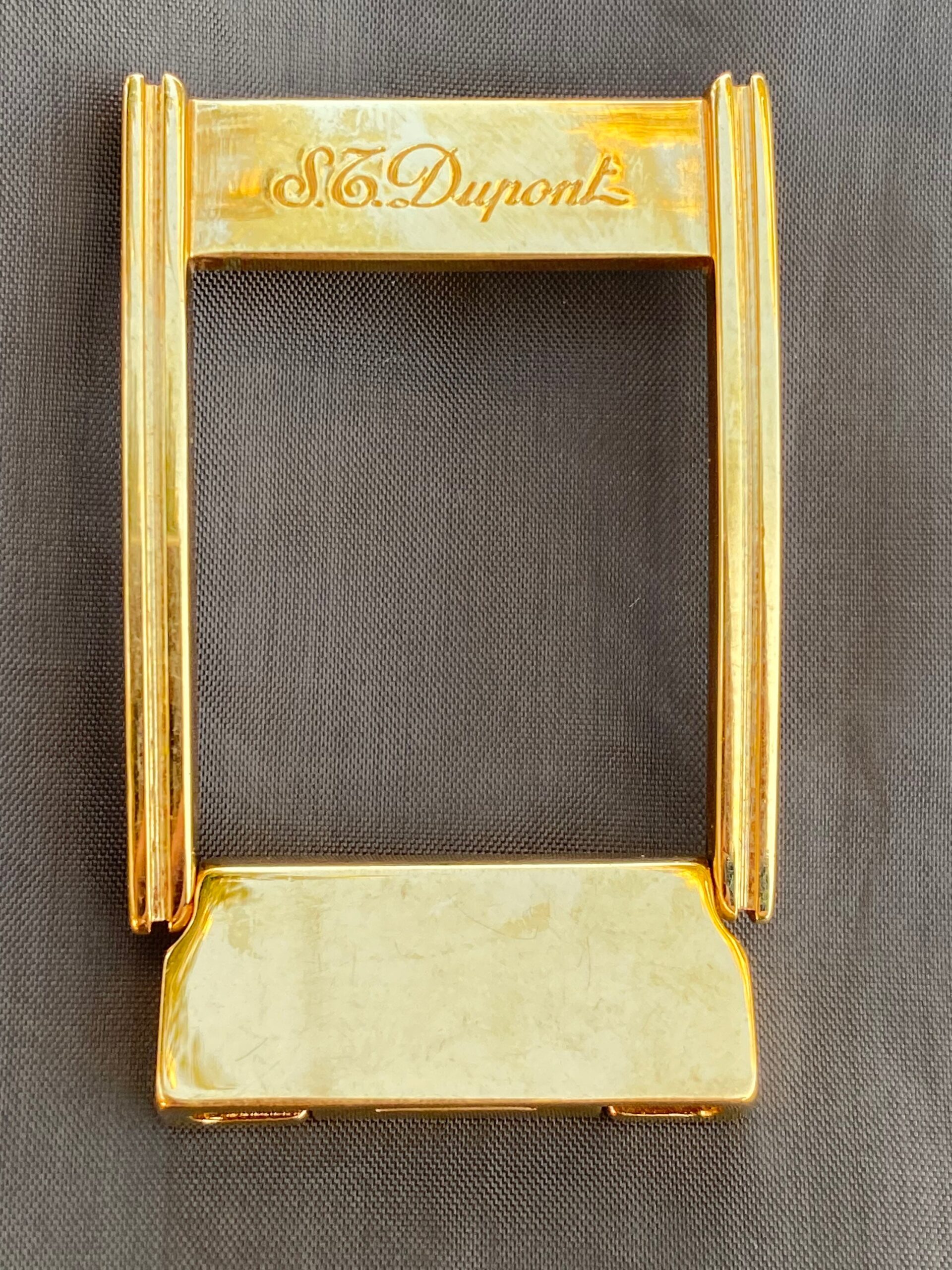 80s Vintage, Luxury buckle for belt S.T. Dupont Paris/Gold buckle for belt/Design buckle Dupont/S.T.Dupont belt buckle - immagine 3