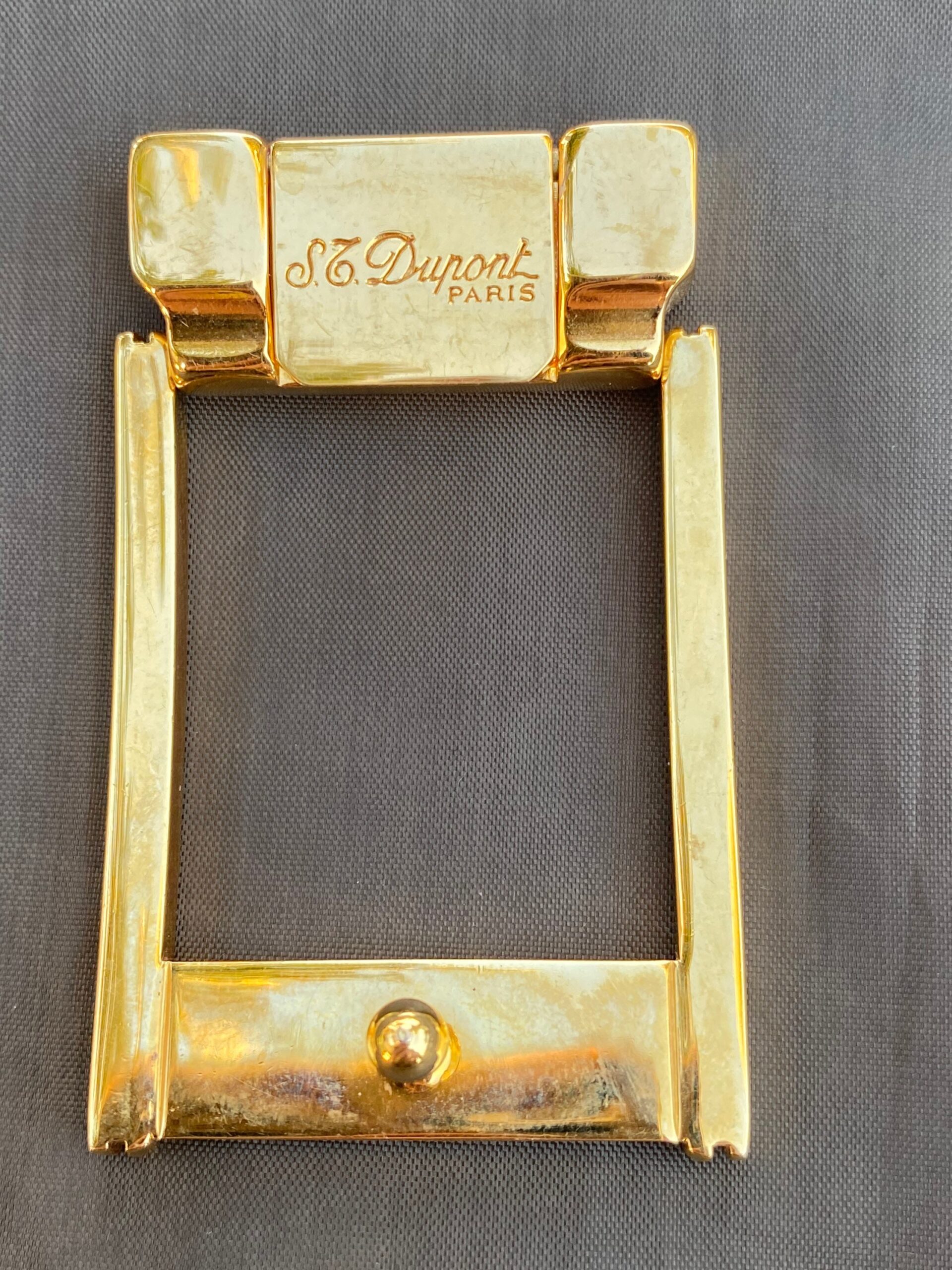 80s Vintage, Luxury buckle for belt S.T. Dupont Paris/Gold buckle for belt/Design buckle Dupont/S.T.Dupont belt buckle - immagine 5