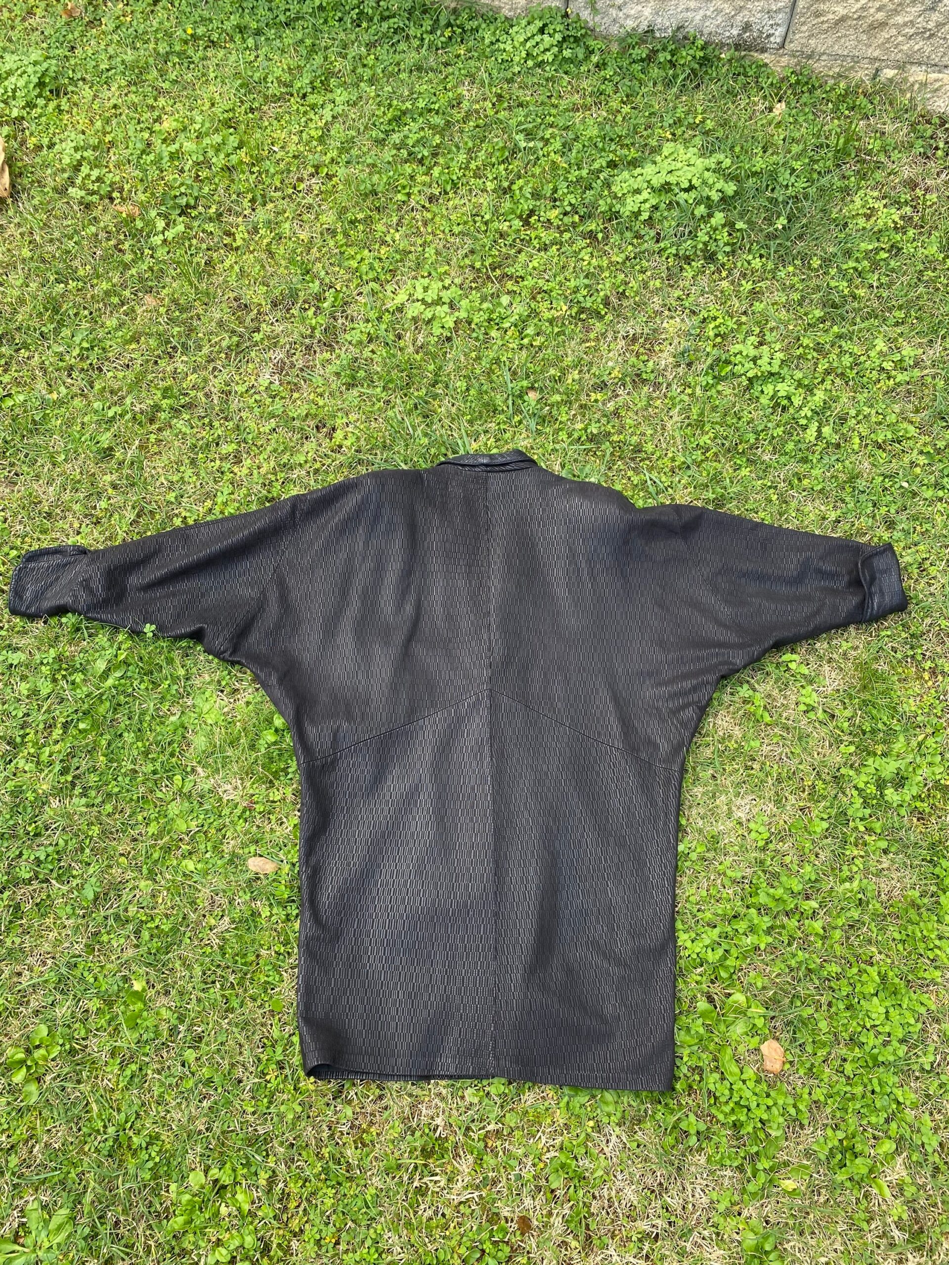 90s Vintage trench Options Exclusive Colletion/Black trench leather/Leather raincoat Y C Options vintage - immagine 3
