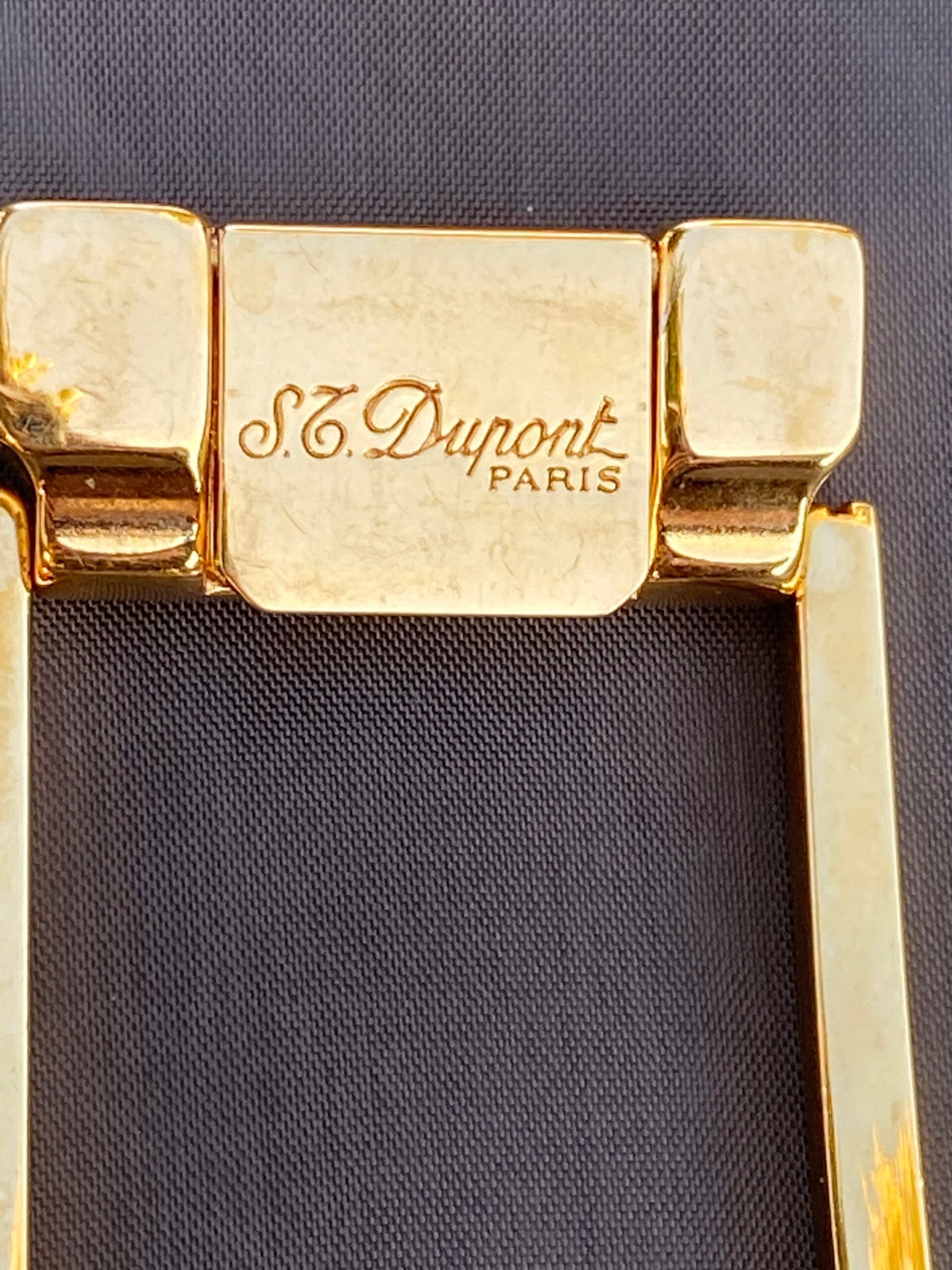 80s Vintage, Luxury buckle for belt S.T. Dupont Paris/Gold buckle for belt/Design buckle Dupont/S.T.Dupont belt buckle - immagine 2