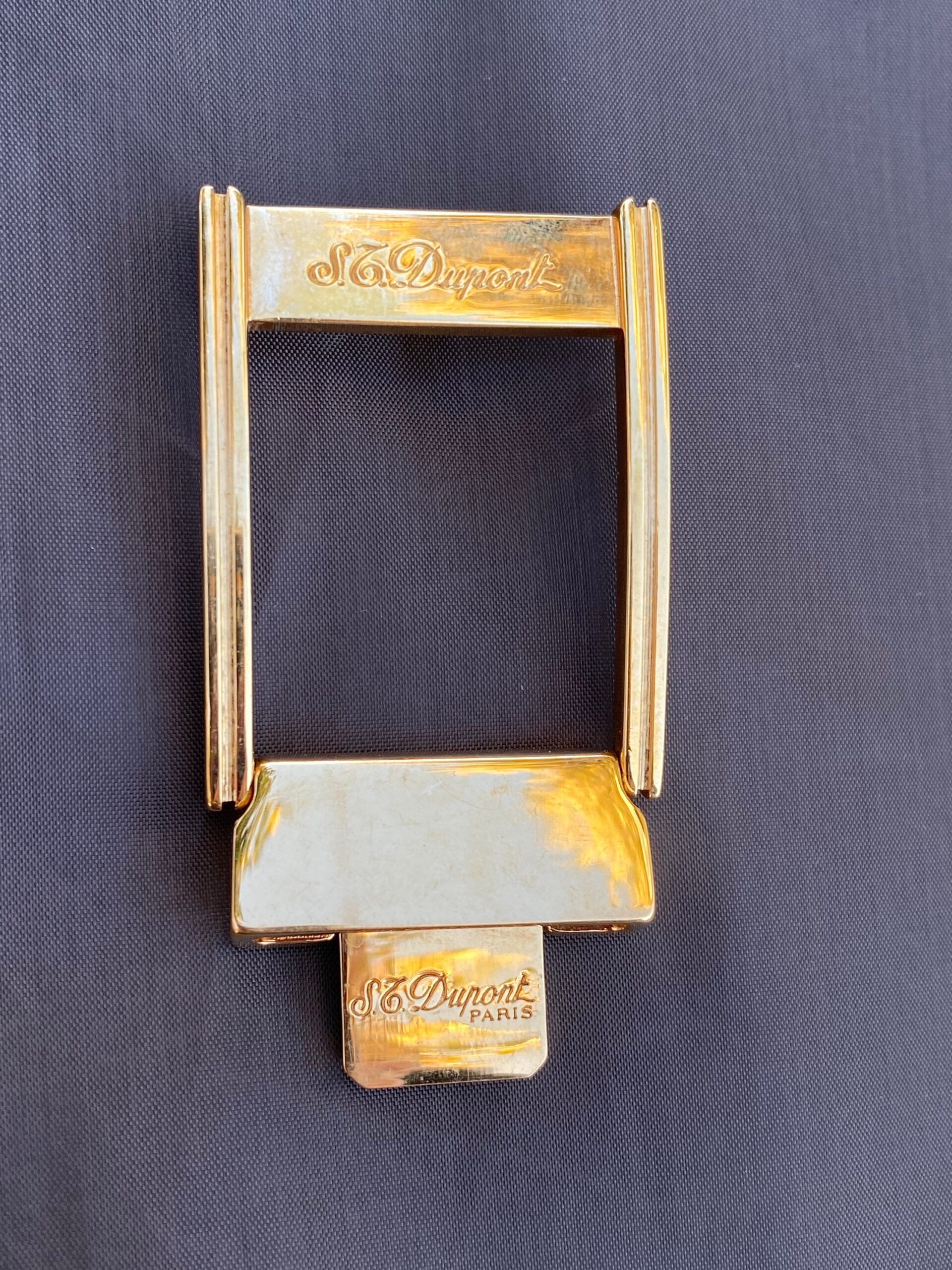 80s Vintage, Luxury buckle for belt S.T. Dupont Paris/Gold buckle for belt/Design buckle Dupont/S.T.Dupont belt buckle - immagine 6