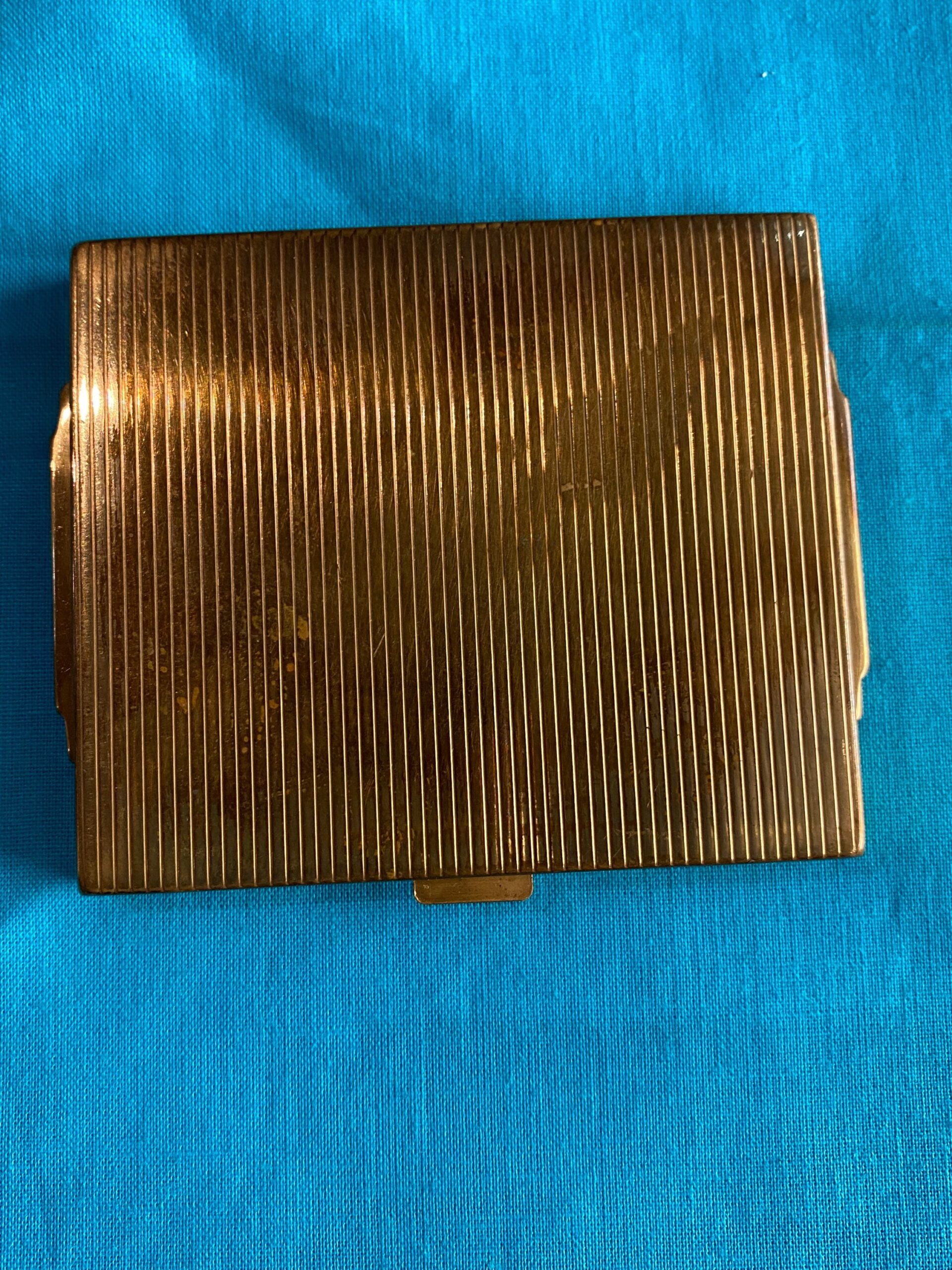 50s Victorian silver holder powder AGME/Vintage silver powder mirror box/Heart powder compact/Powder holder AGME - immagine 2
