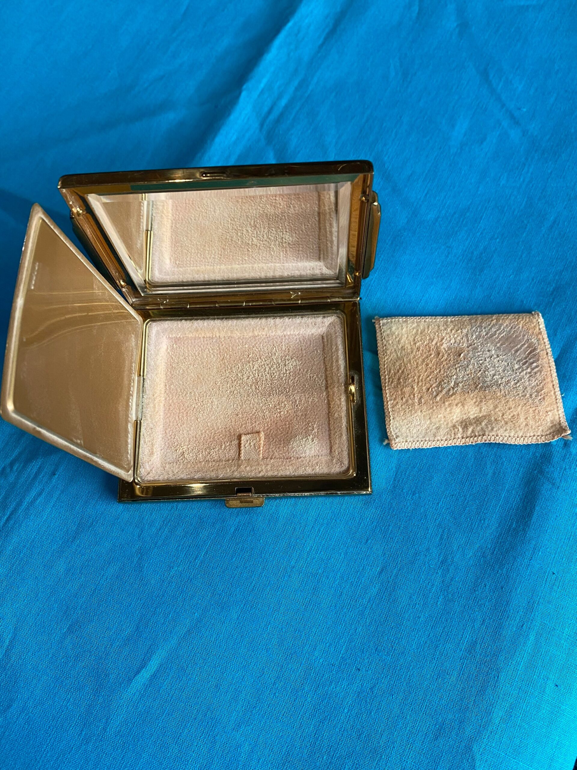 50s Victorian silver holder powder AGME/Vintage silver powder mirror box/Heart powder compact/Powder holder AGME - immagine 9