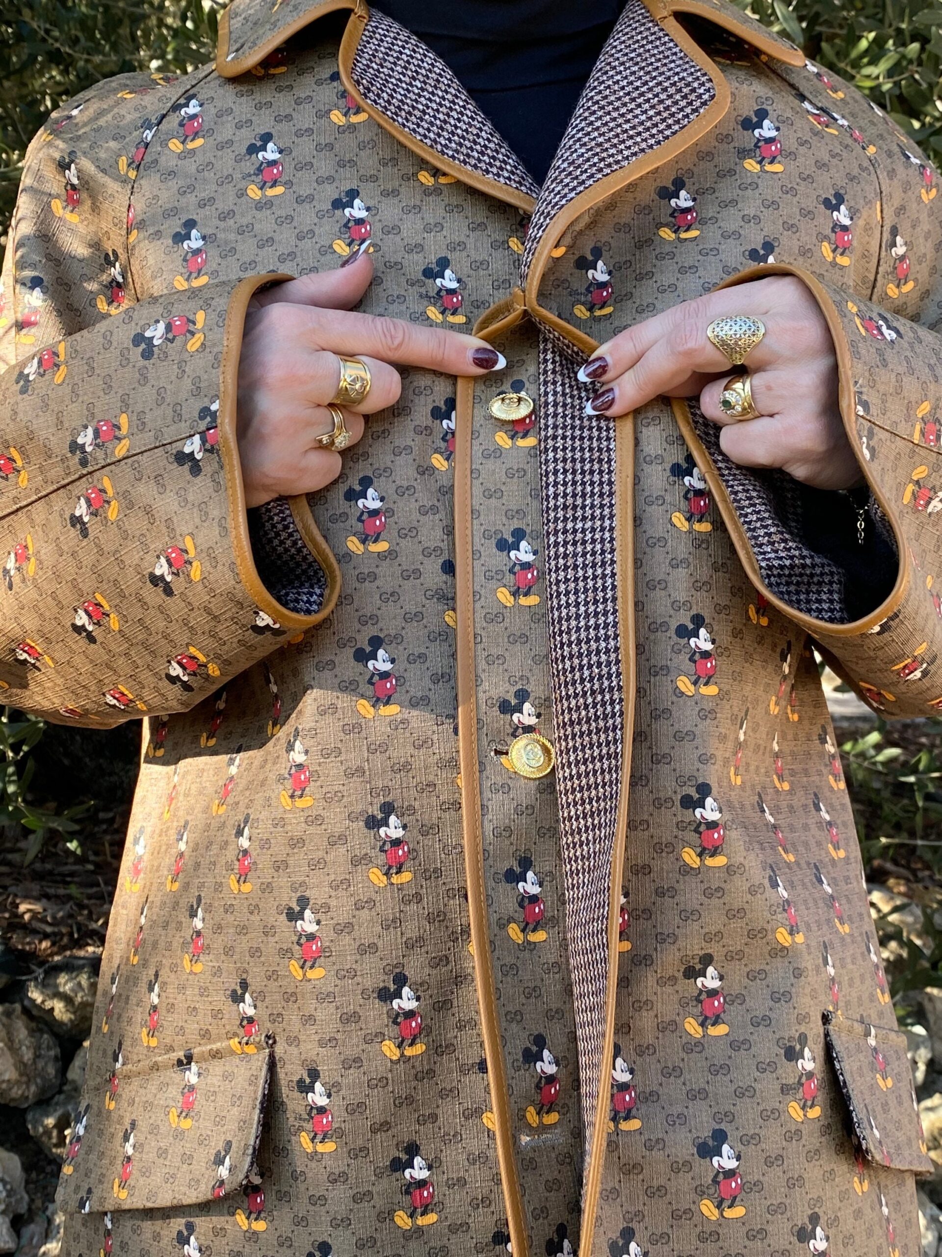 Authentic Gucci Disney trench coat/Brown beige trench leather wool/Gucci double-face coat/Gucci Mickey Mouse trench coat - immagine 4