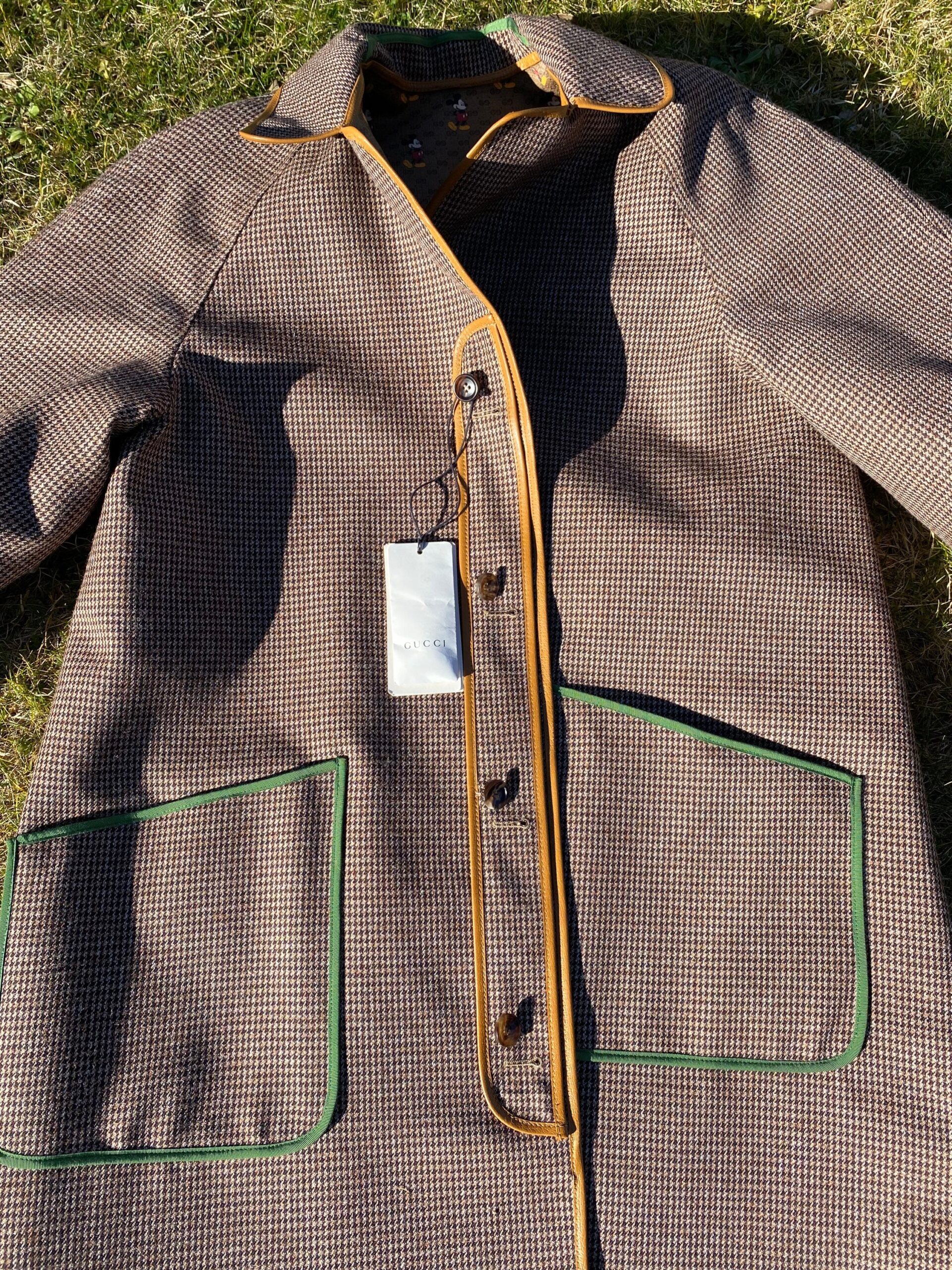 Authentic Gucci Disney trench coat/Brown beige trench leather wool/Gucci double-face coat/Gucci Mickey Mouse trench coat - immagine 9