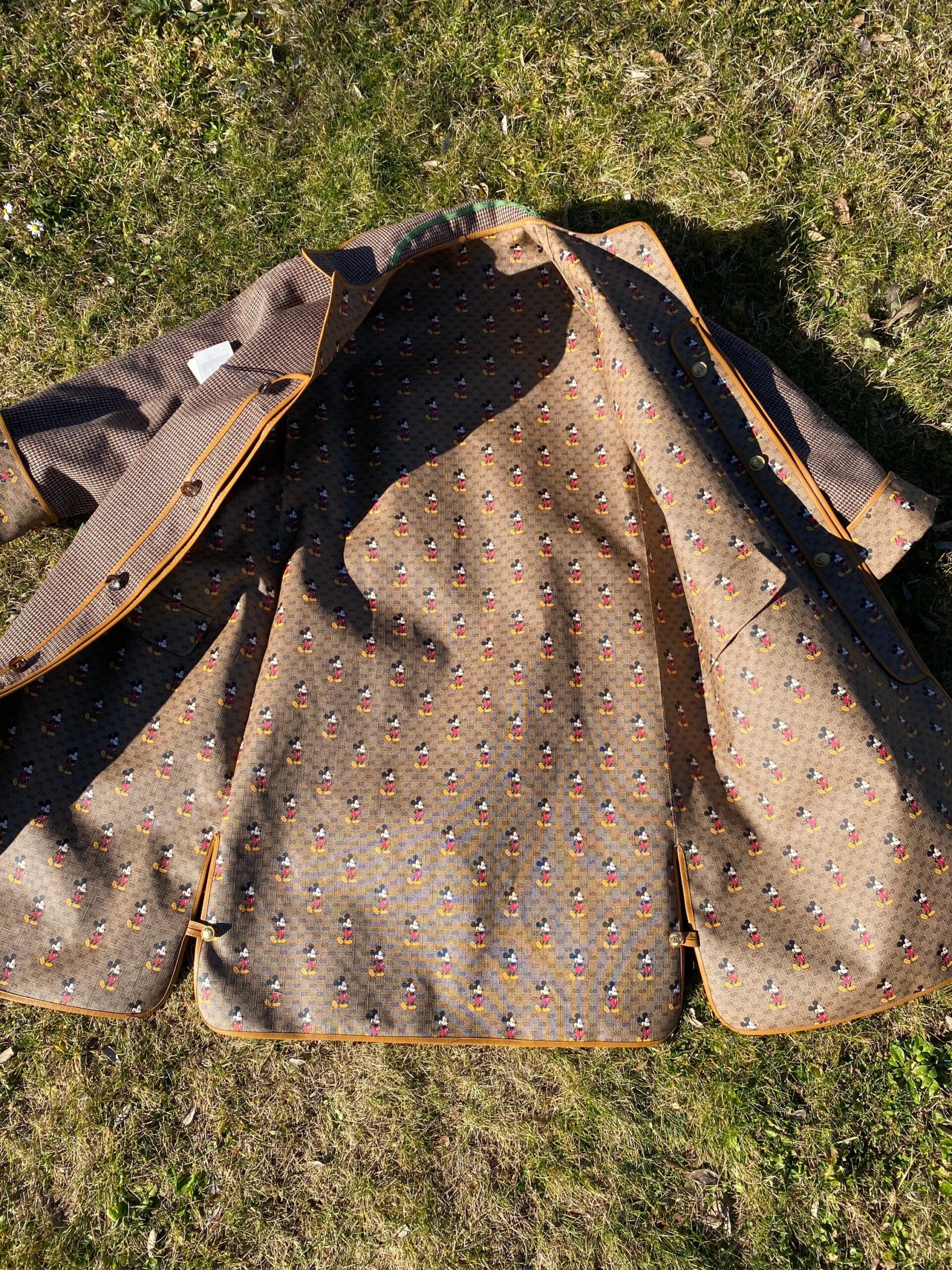 Authentic Gucci Disney trench coat/Brown beige trench leather wool/Gucci double-face coat/Gucci Mickey Mouse trench coat - immagine 10