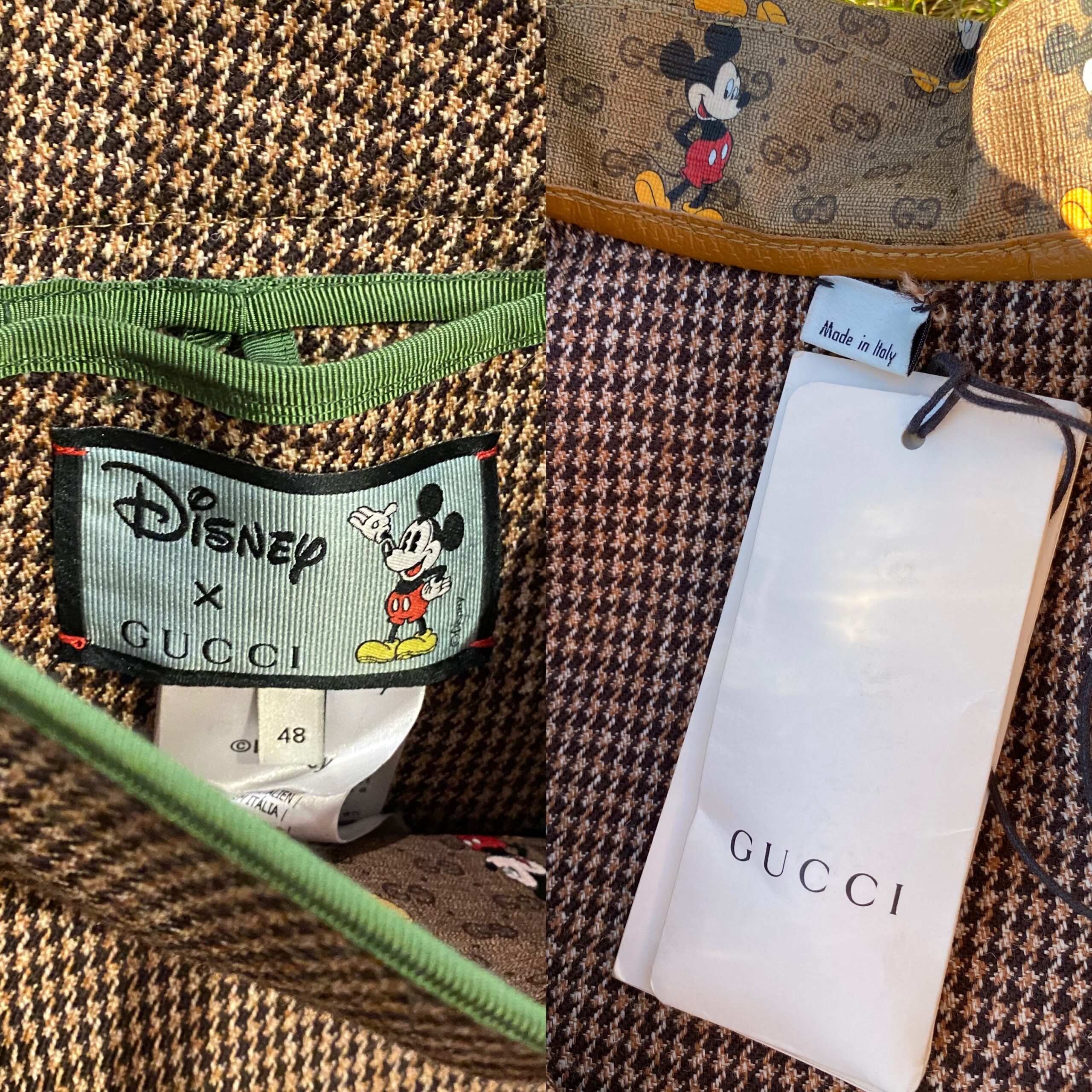Authentic Gucci Disney trench coat/Brown beige trench leather wool/Gucci double-face coat/Gucci Mickey Mouse trench coat - immagine 7