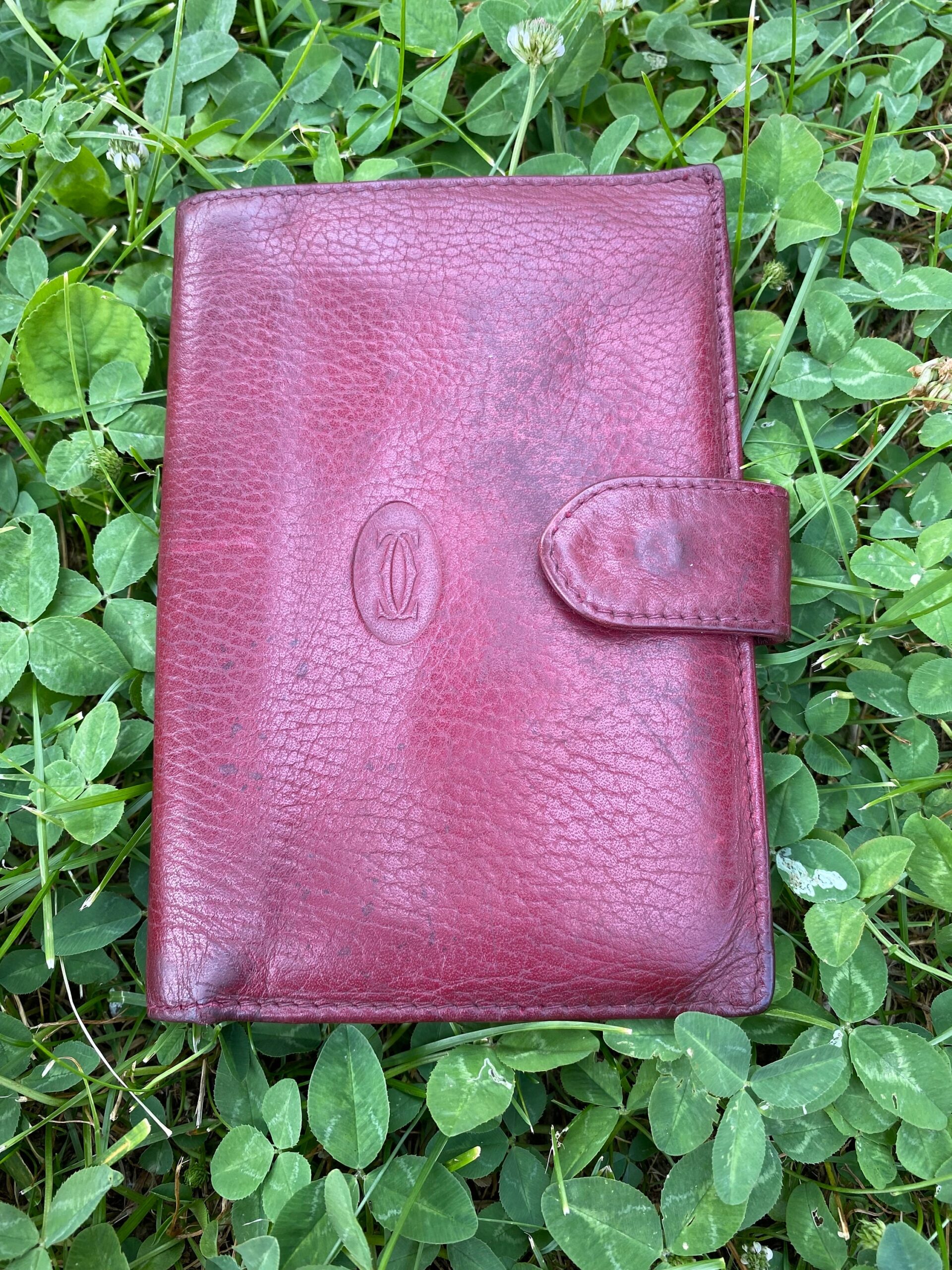 80s Authentic vintage wallet Cartier Paris/Bordeaux wallet leather/Original Cartier wallet/Fashion Design wallet Cartier - immagine 2