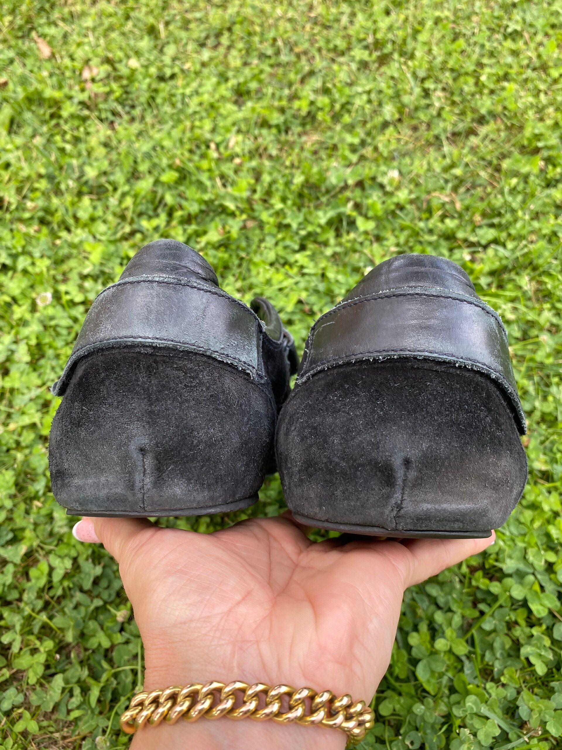 90s Authentic vintage Dolce Gabbana sneakers/Dolce Gabbana sport shoes/Design DG sneakers/Men DG sneakers/Blak sneakers chamois leather - immagine 7