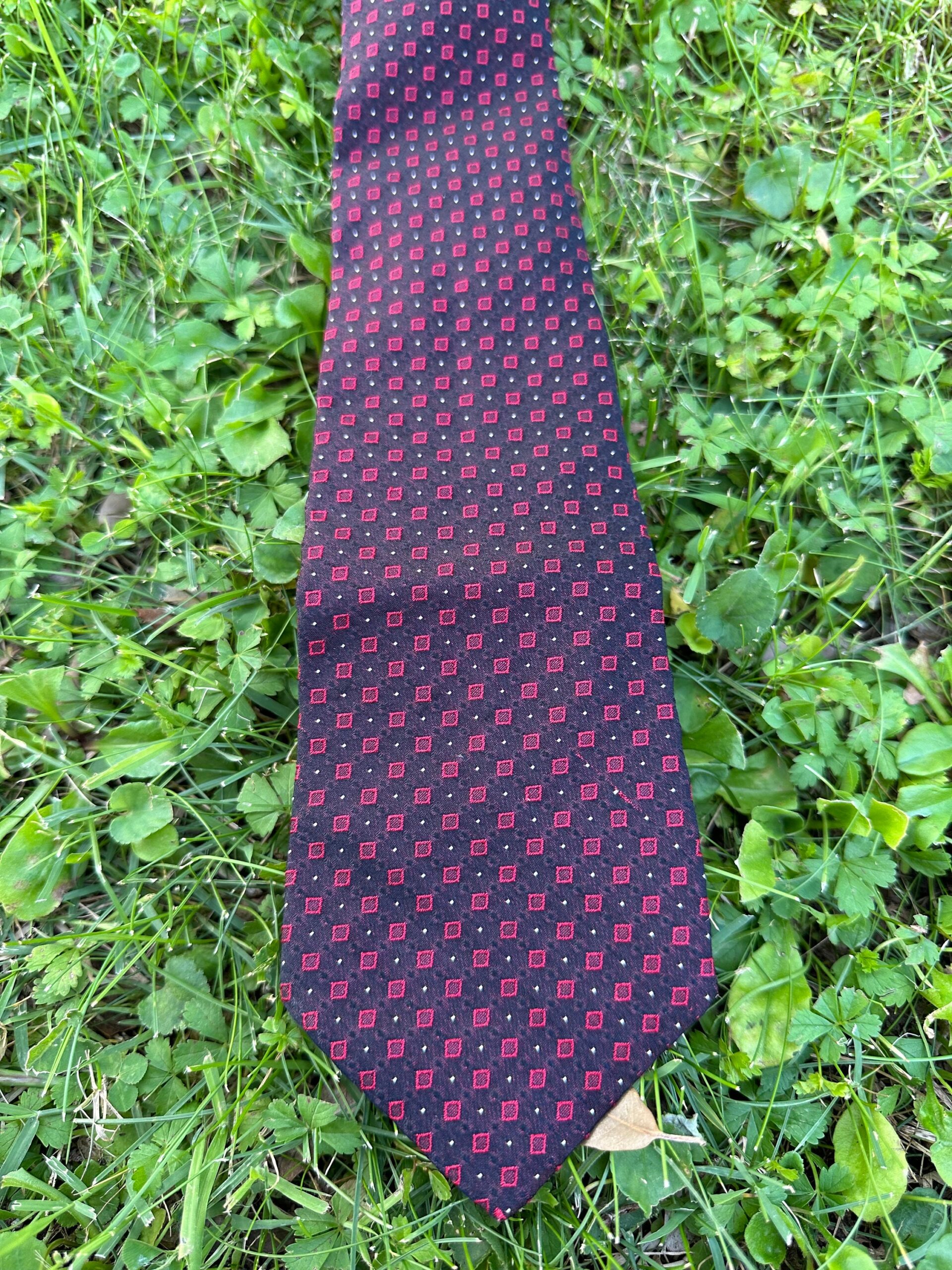 90s Vintage tie Gianni Versace Couture/Bordeaux tie silk/Design tie Versace/Gianni Versace Couture vintage silk tie/Pois tie silk - immagine 9