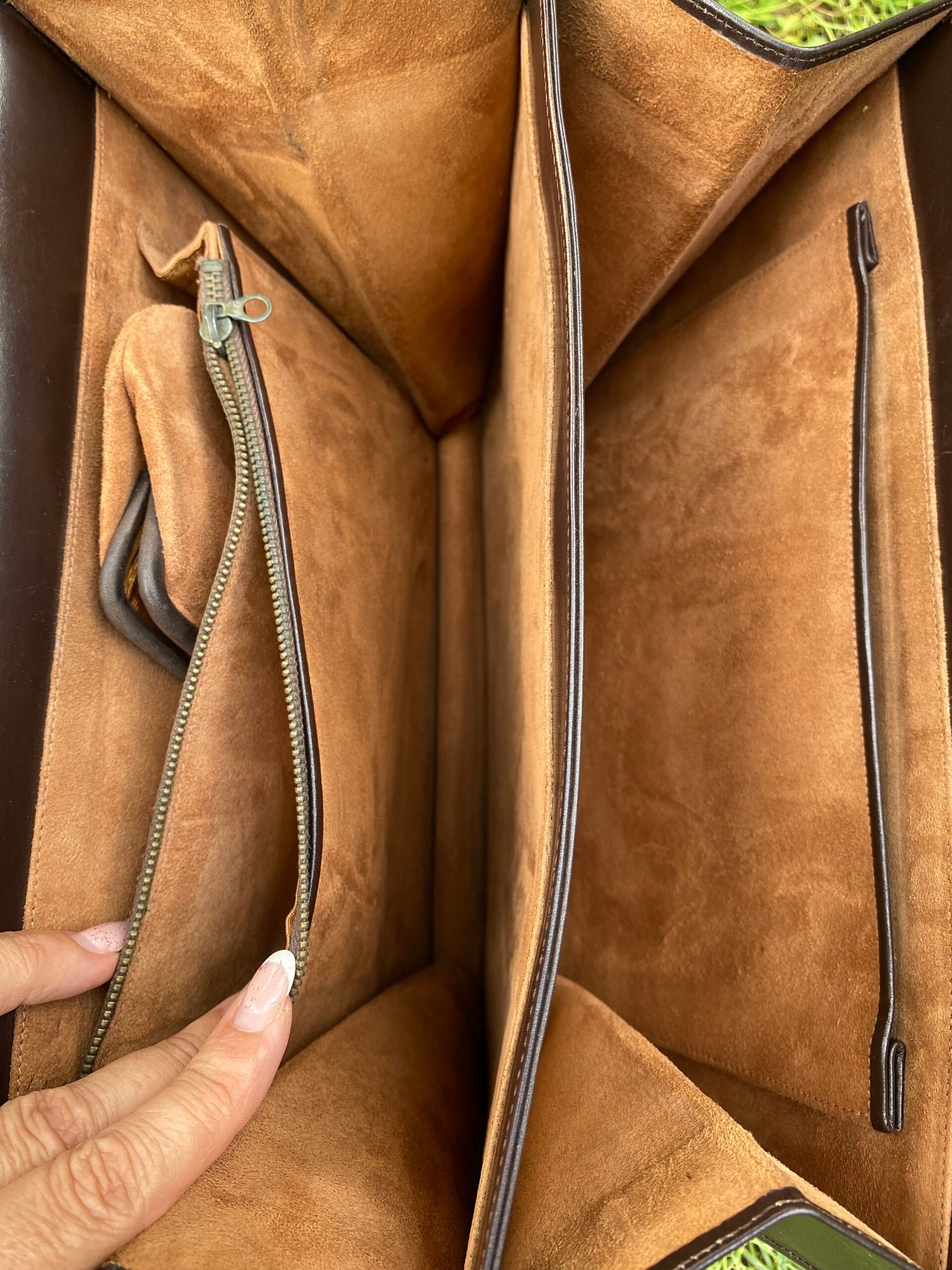 60s Vintage bag Italy/Brown bag leather/60s vintage handbag/Vintage clutch design/Fashion bag leather - immagine 8