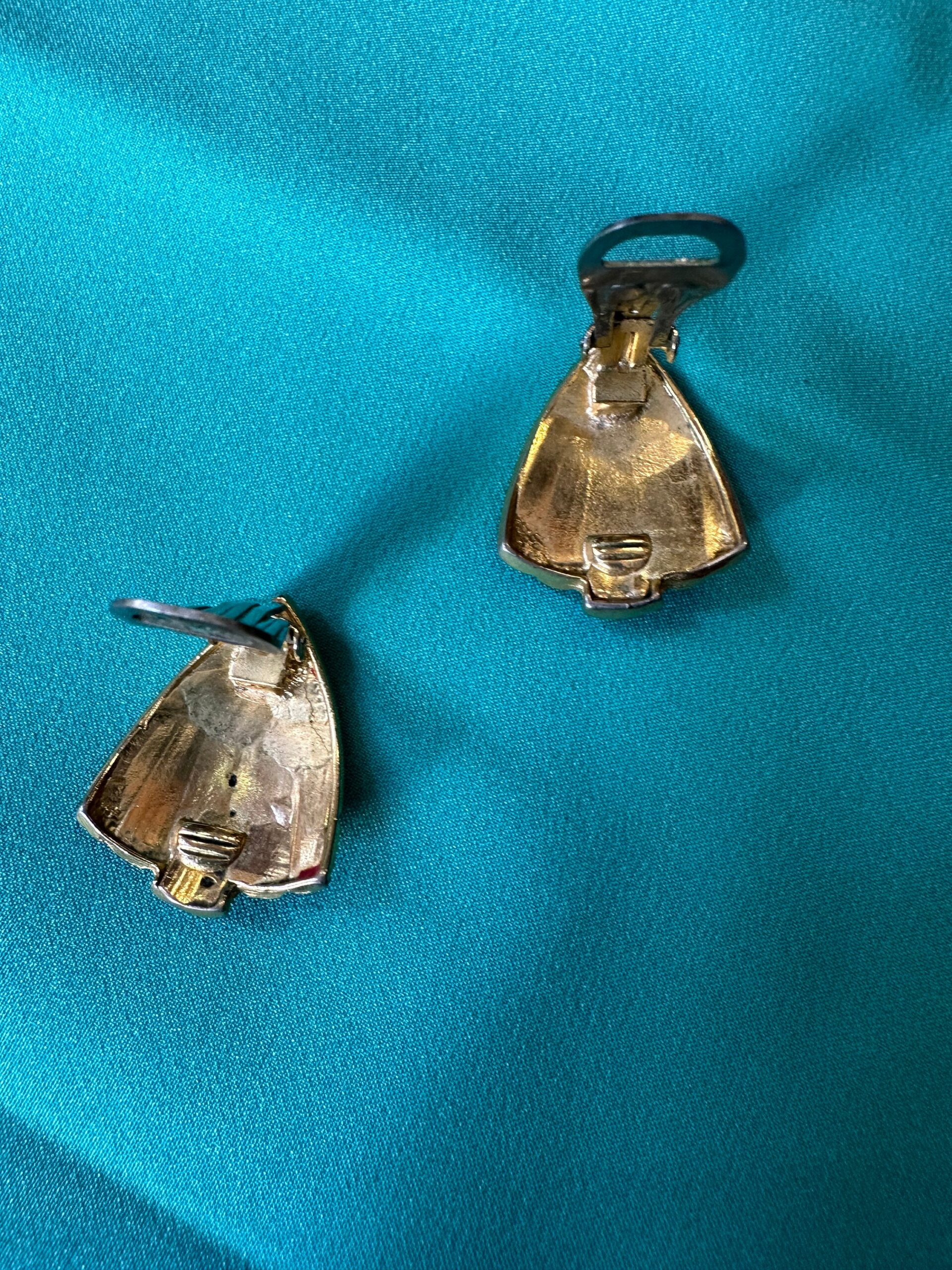 60s Vintage earrings V artisan Florence/Vintage earrings 60s/Fashion earrings V vintage/Red earrings 60s - immagine 5