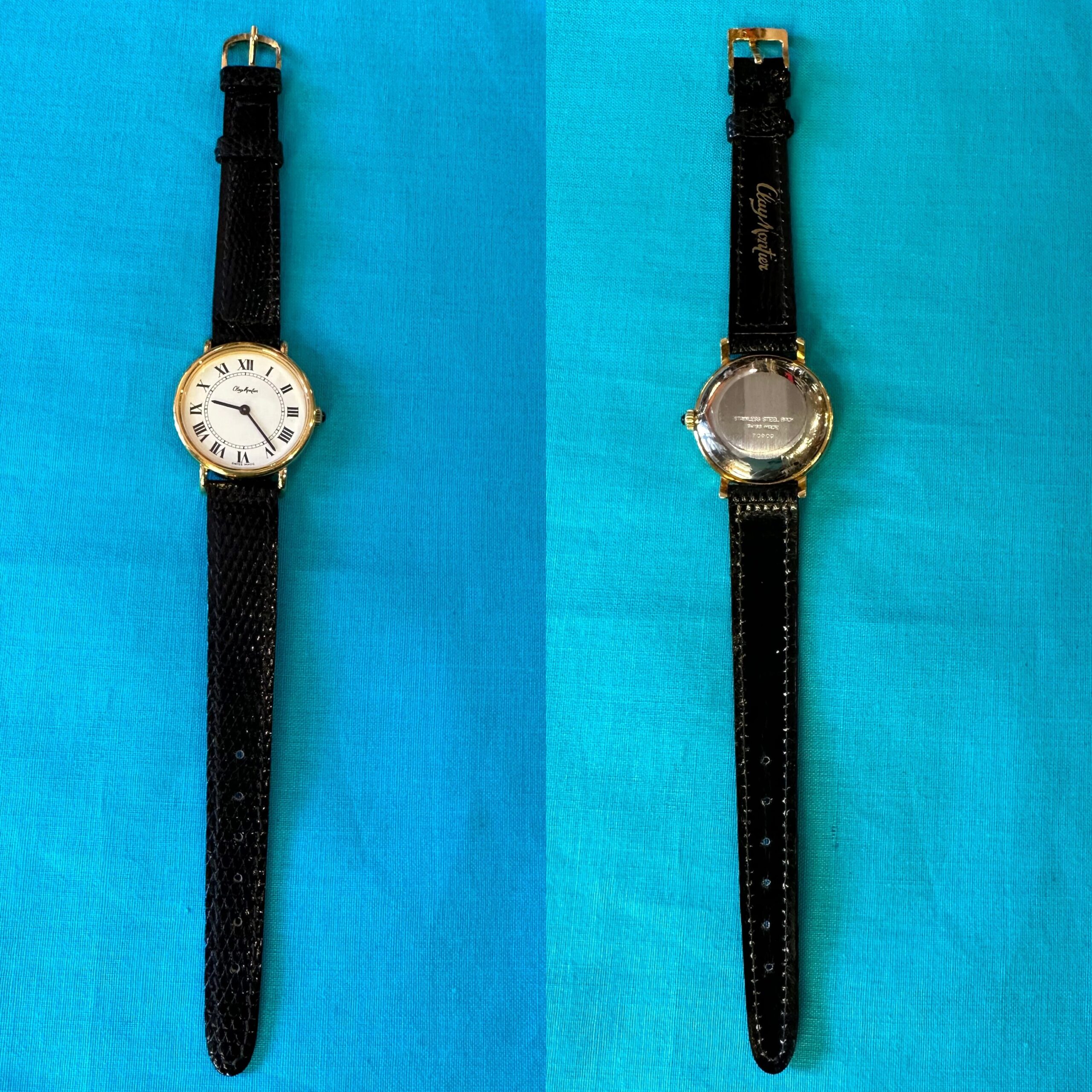 80s Vintage watch Clay Montier Swiss/Wrist Watch mechanical Swiss Clay Montier/Gold watch Steel unisex/Wrist watch Clay Montier Swiss - immagine 4