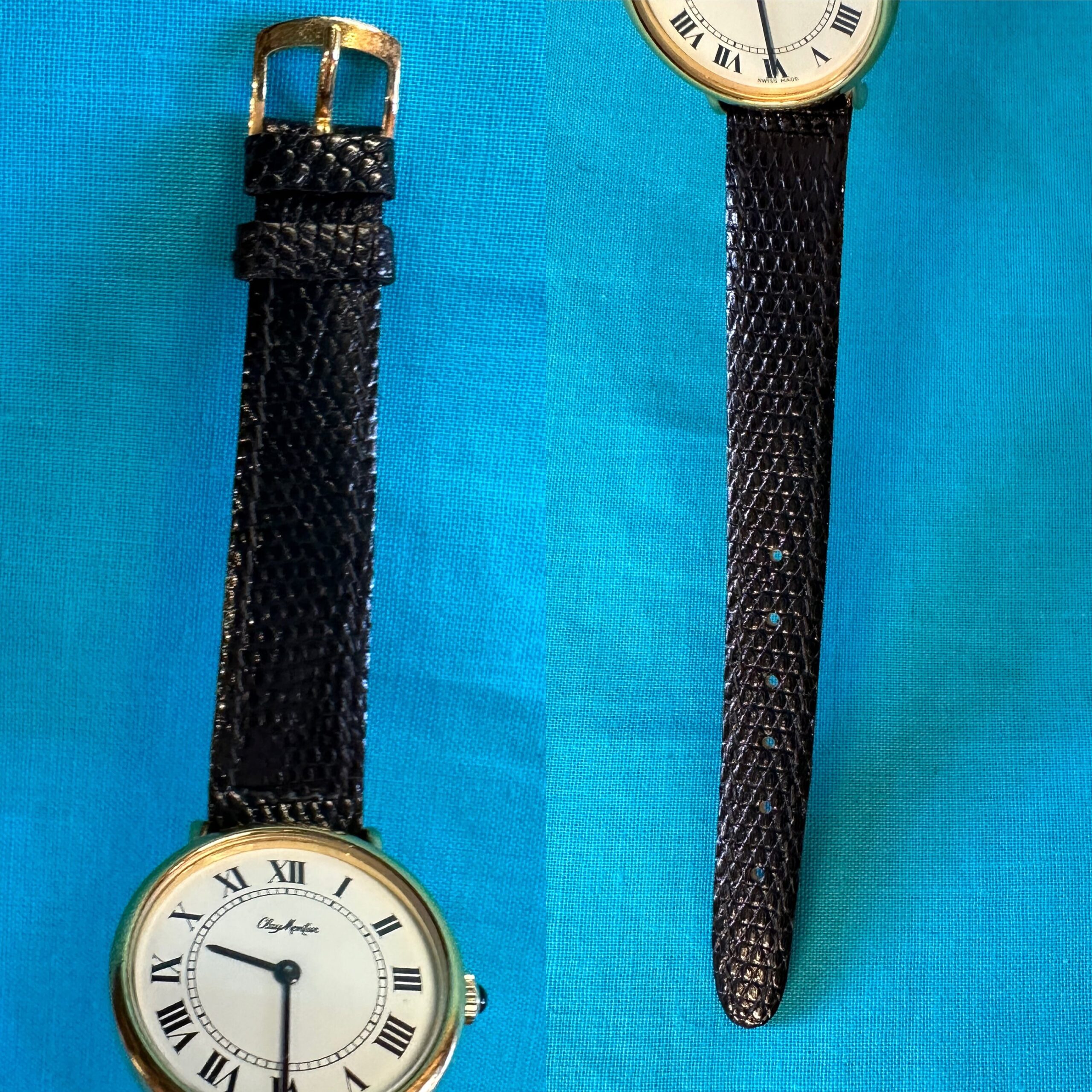 80s Vintage watch Clay Montier Swiss/Wrist Watch mechanical Swiss Clay Montier/Gold watch Steel unisex/Wrist watch Clay Montier Swiss - immagine 7