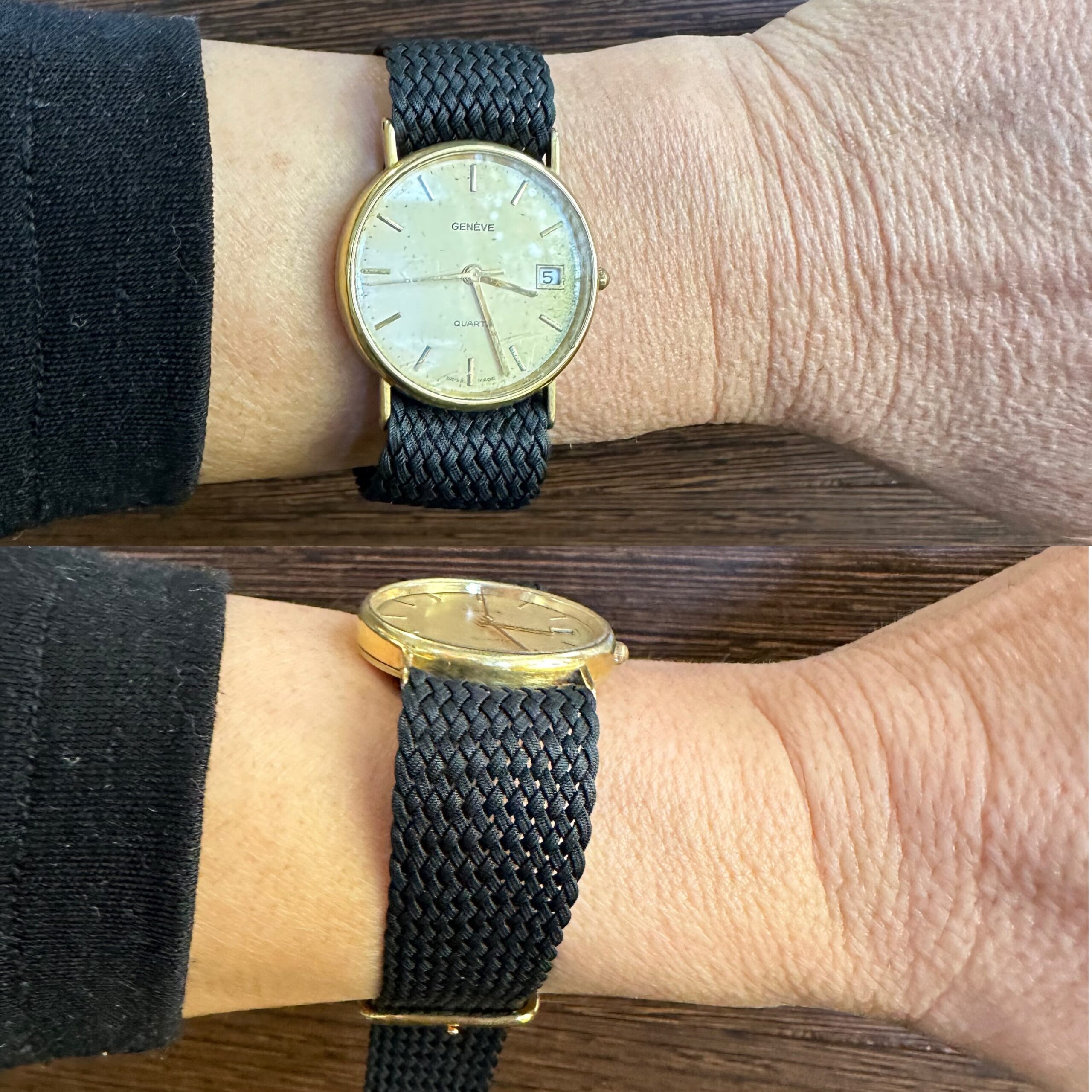 80s Vintage Gold watch Geneve Swiss/Geneve watch Gold 750/Geneve Swiss wristwatch/Rare watch gold Geneve - immagine 8
