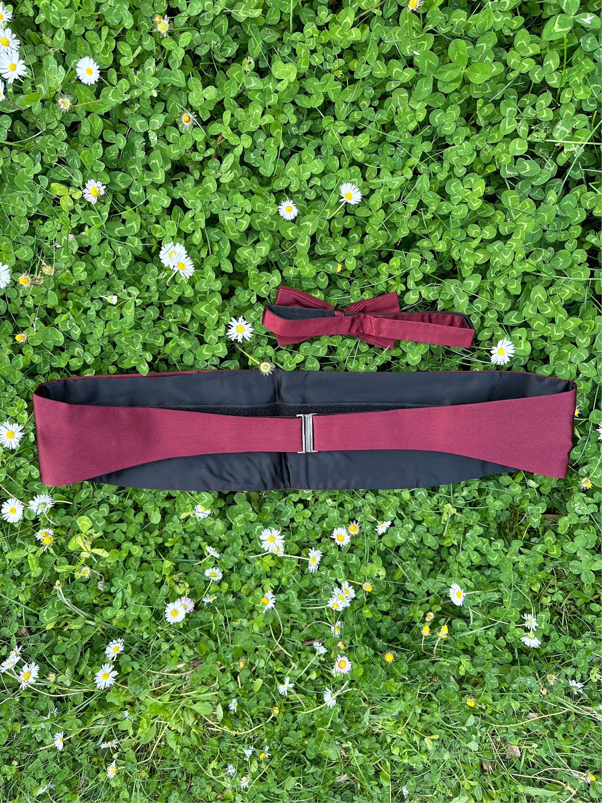 80s tuxedo headband bow tie Ermenegildo Zegna/Bordeaux tuxedo headband silk/Smoking band bow tie Ermenegildo Zegna/Sash - immagine 2