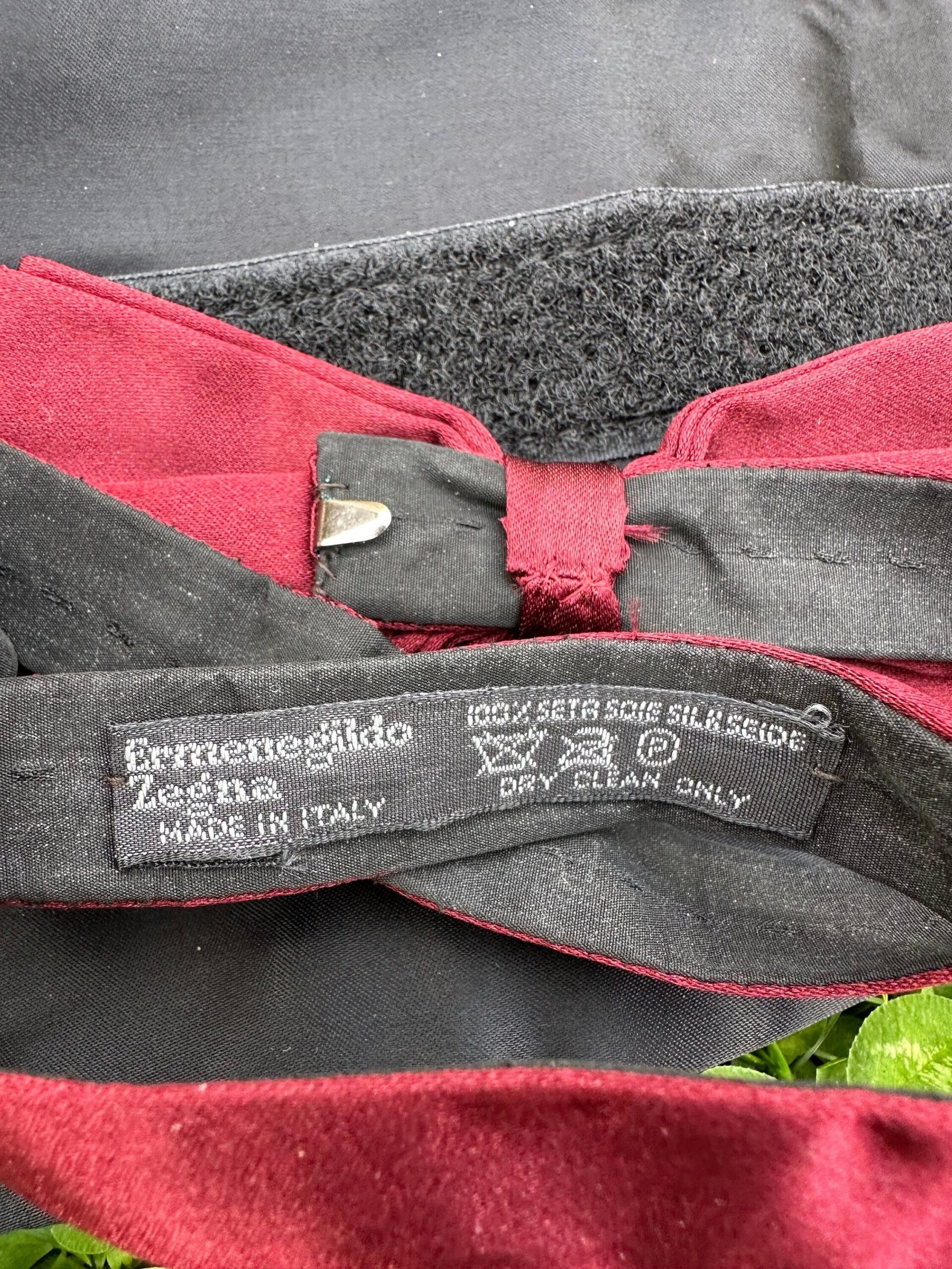80s tuxedo headband bow tie Ermenegildo Zegna/Bordeaux tuxedo headband silk/Smoking band bow tie Ermenegildo Zegna/Sash - immagine 8
